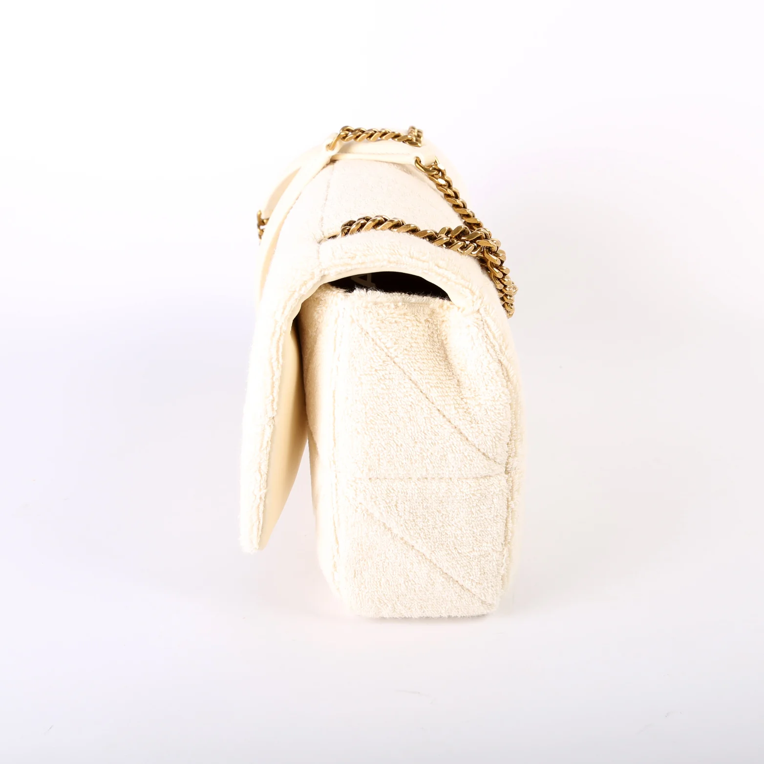 Jamie Patchwork Terry Cloth Medium Chain Bag 735035 - Image 4