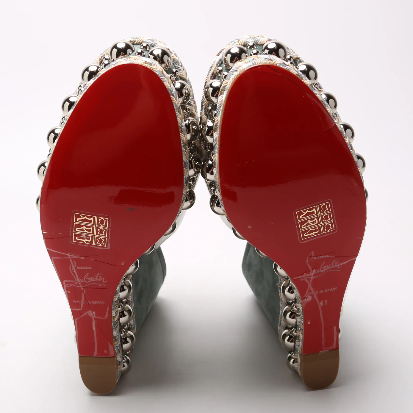 Janibasse Suede/Calfskin 120MM Wedges Size 41 - Image 6