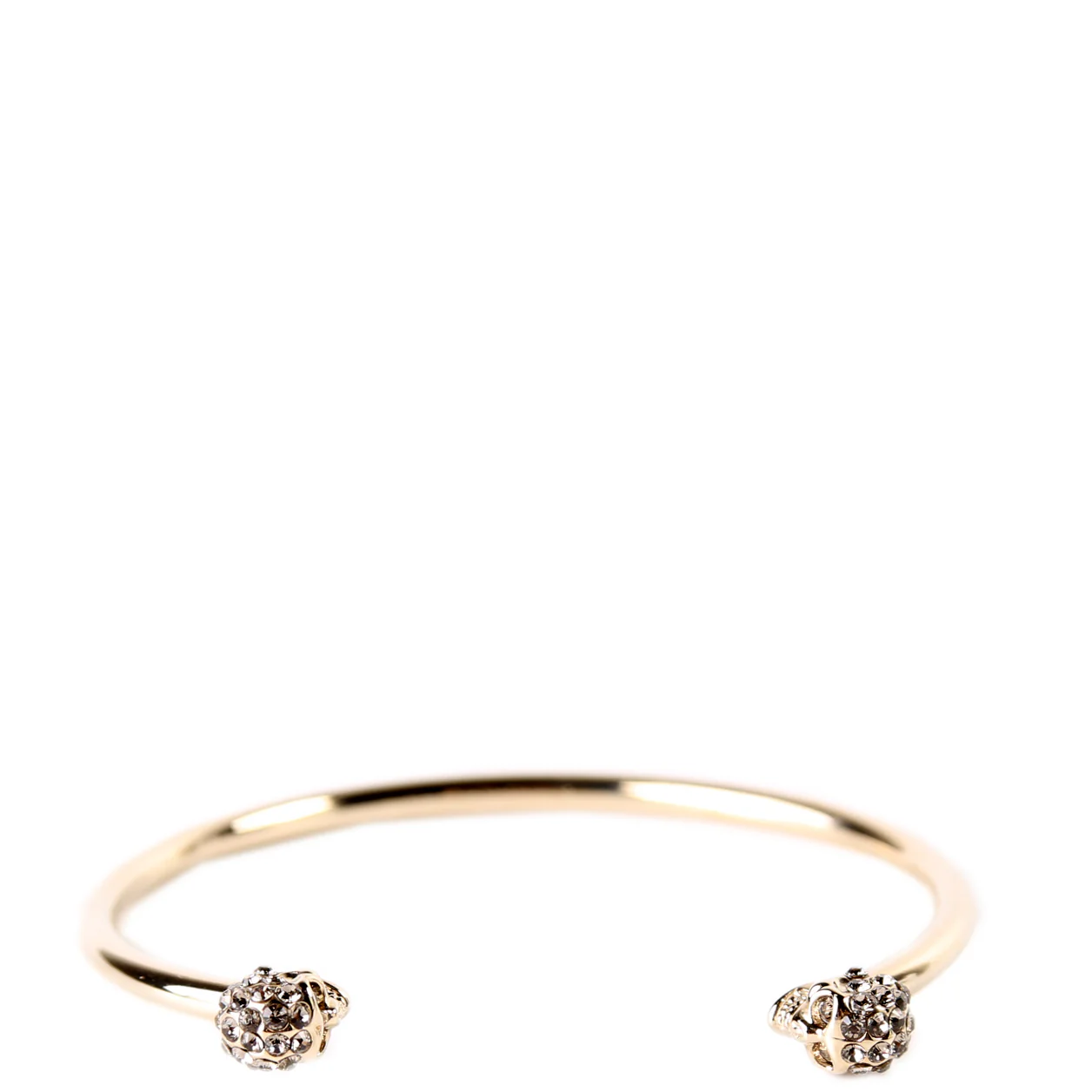 Jeweled Twin Skull Thin Bracelet