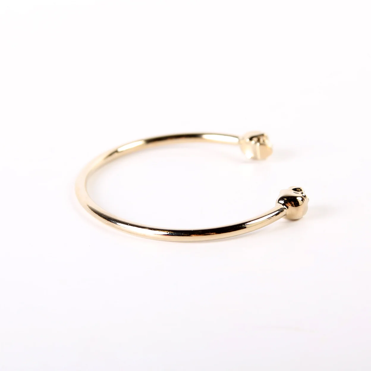 Jeweled Twin Skull Thin Bracelet - Image 4