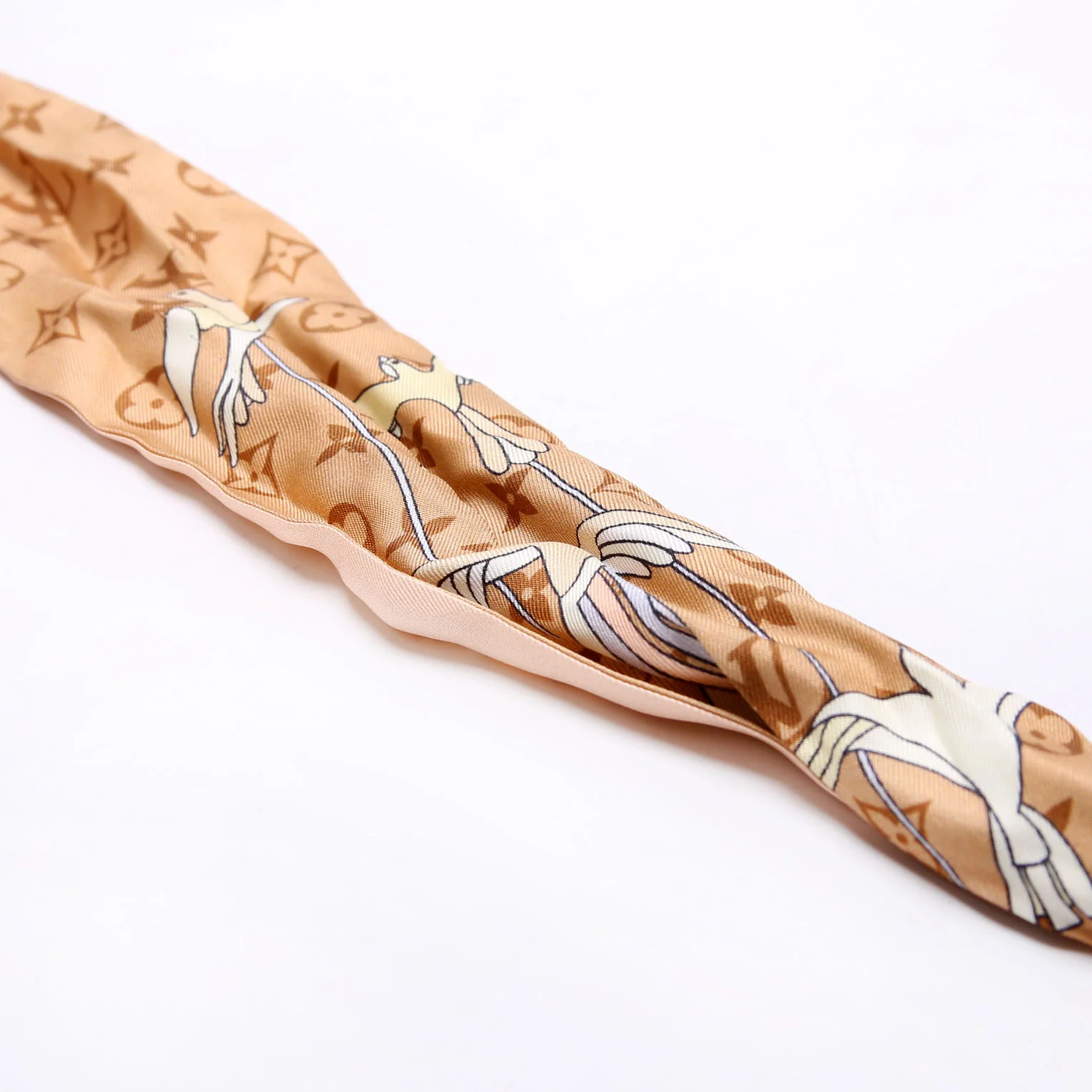 Journey Bandeau Silk Scarf Brown/Multicolor - Image 4