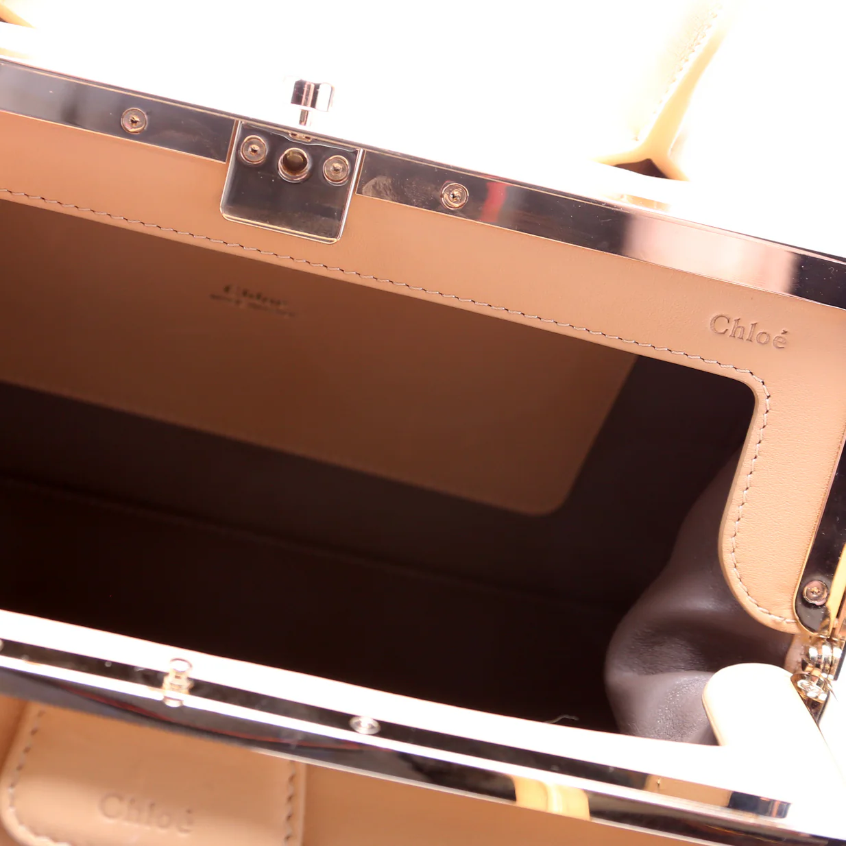 Joyce Frame Bag Medium Calfskin Tan - Image 8