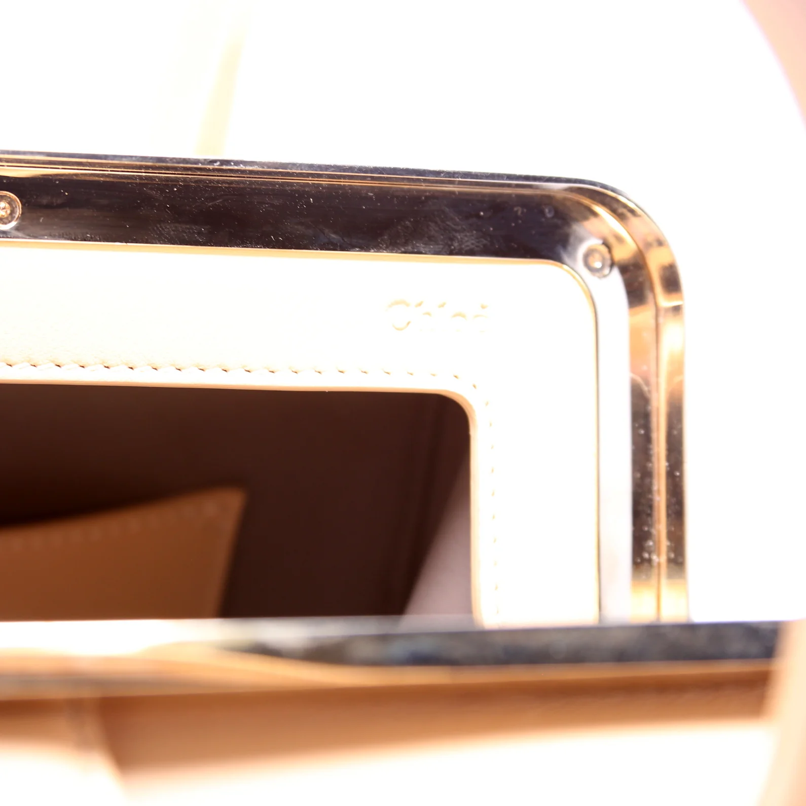 Joyce Frame Bag Medium Calfskin Tan - Image 9