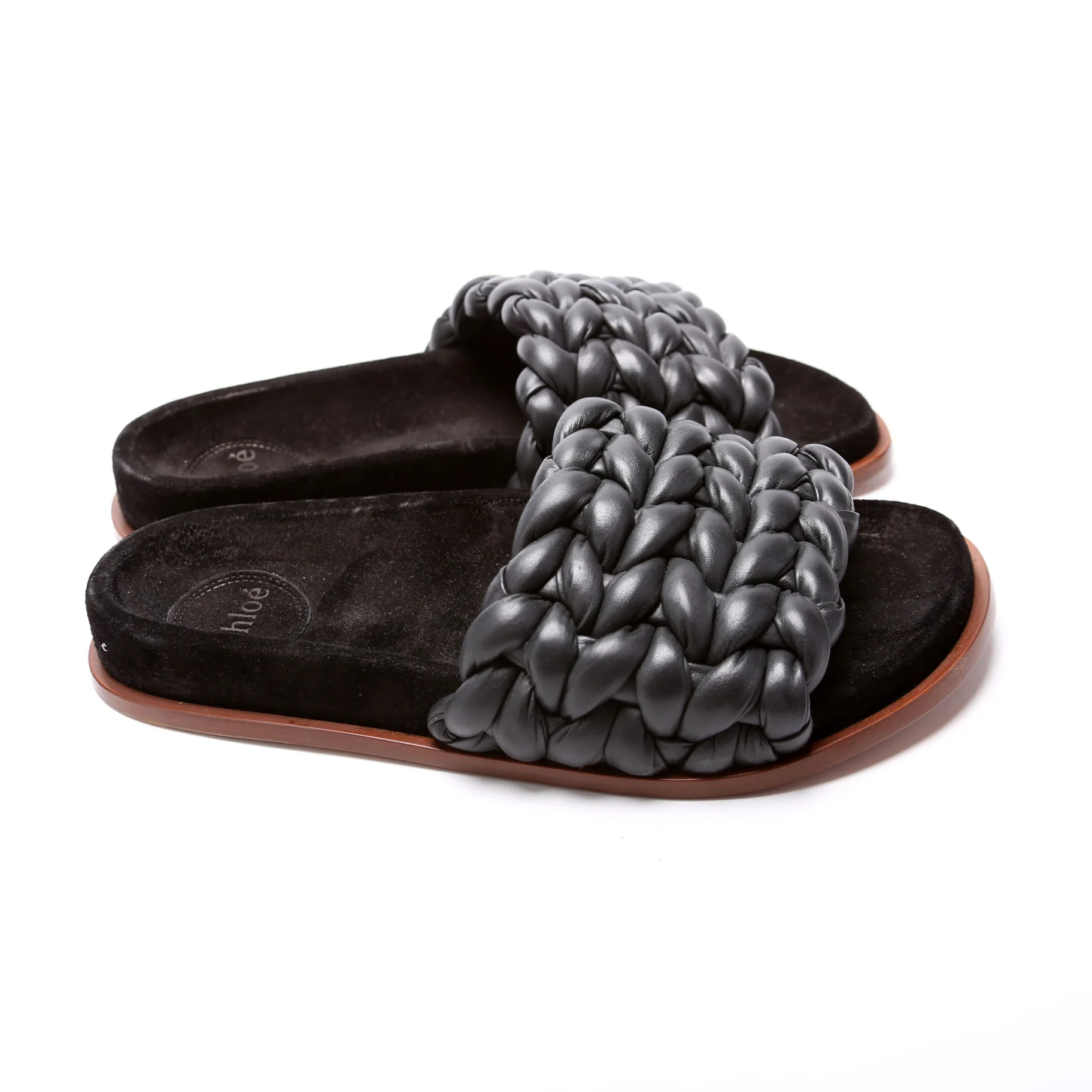 Kacey Braided Leather Slides Size 38 - Image 3