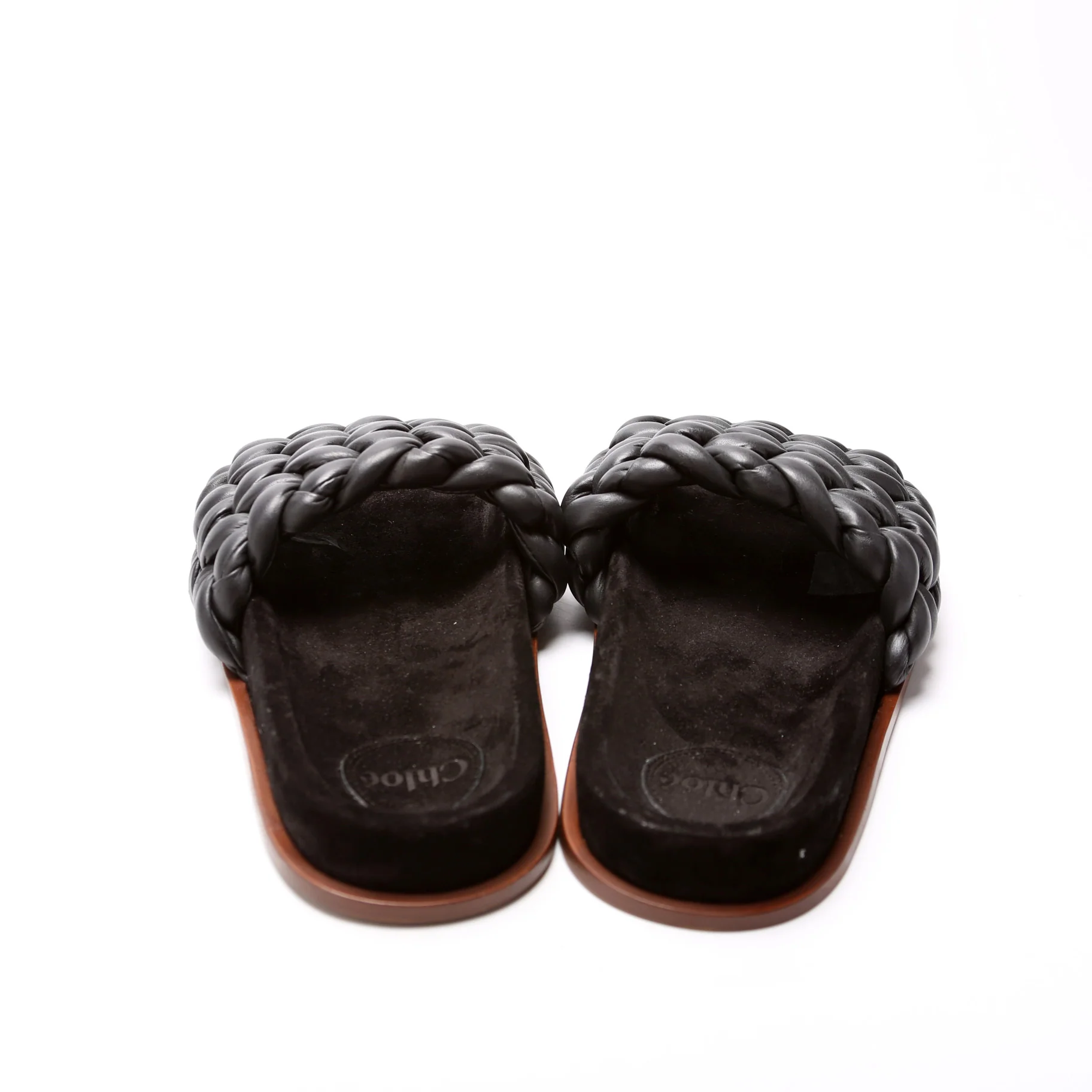 Kacey Braided Leather Slides Size 38 - Image 4