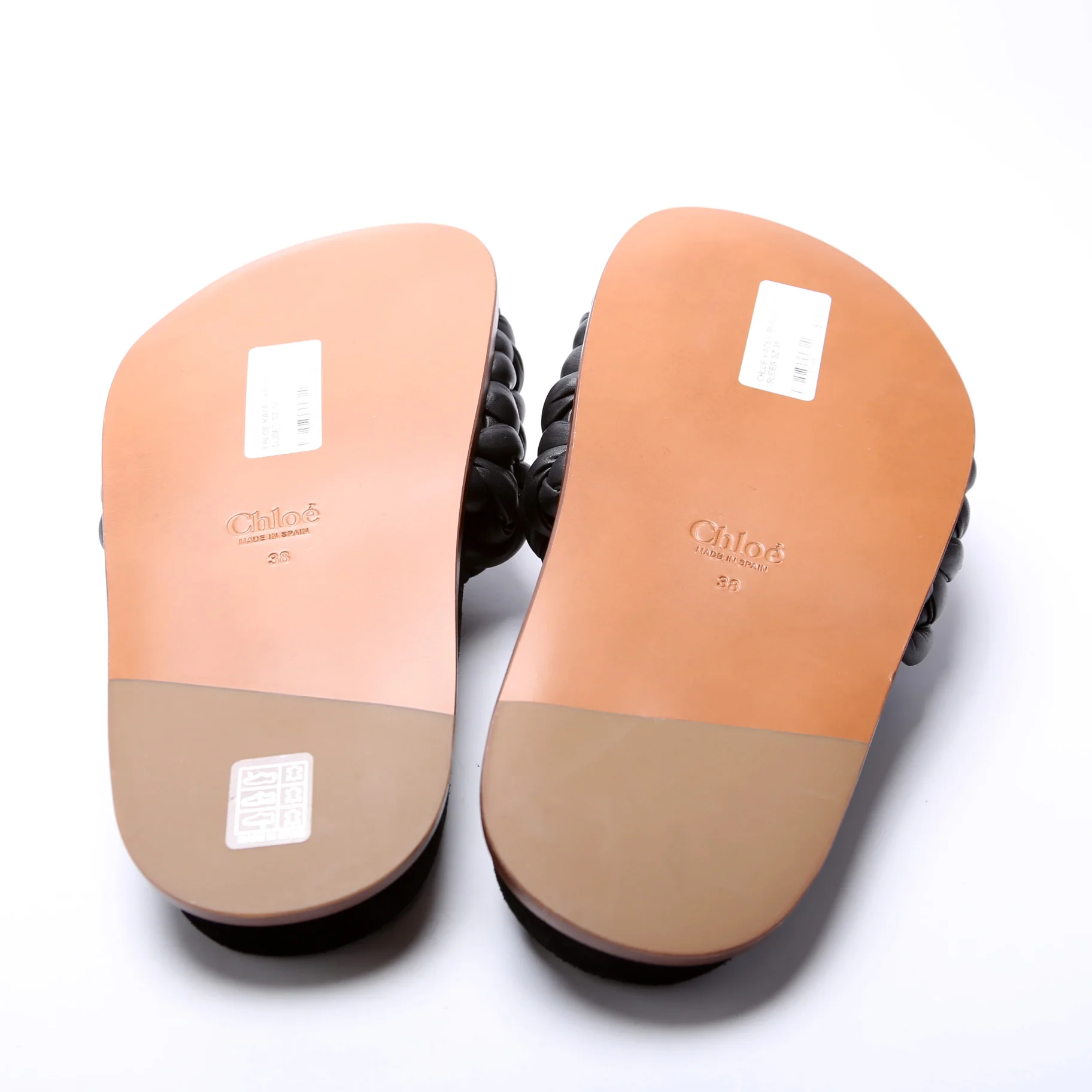 Kacey Braided Leather Slides Size 38 - Image 6
