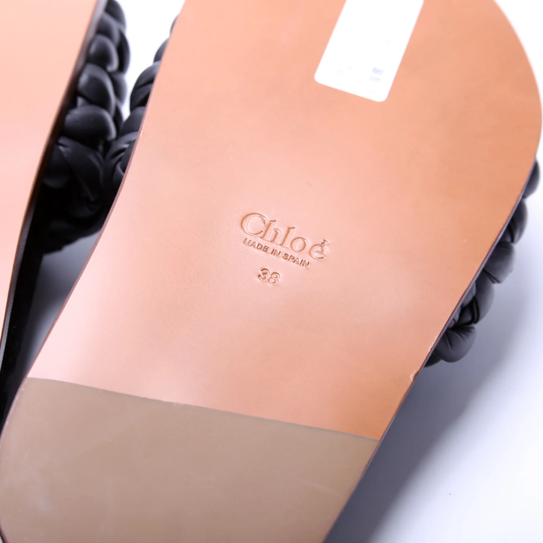Kacey Braided Leather Slides Size 38 - Image 7