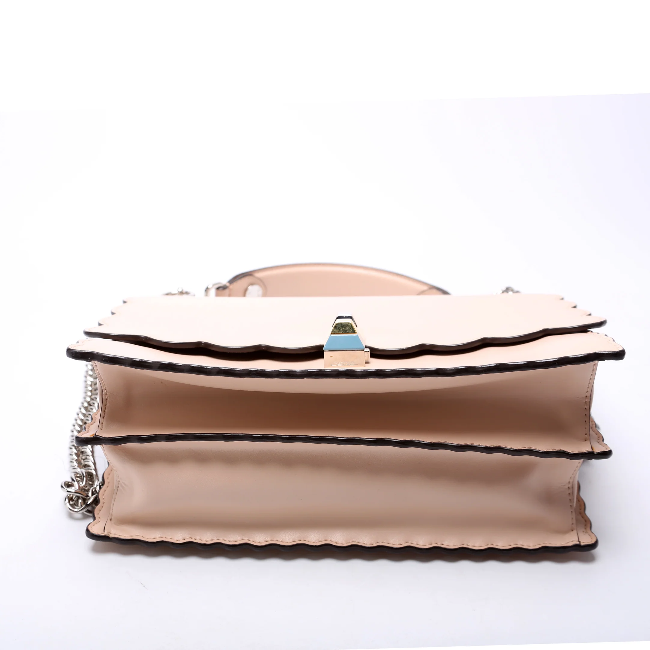 Kan I Scalloped Leather Studded Shoulder Bag Nude - Image 4
