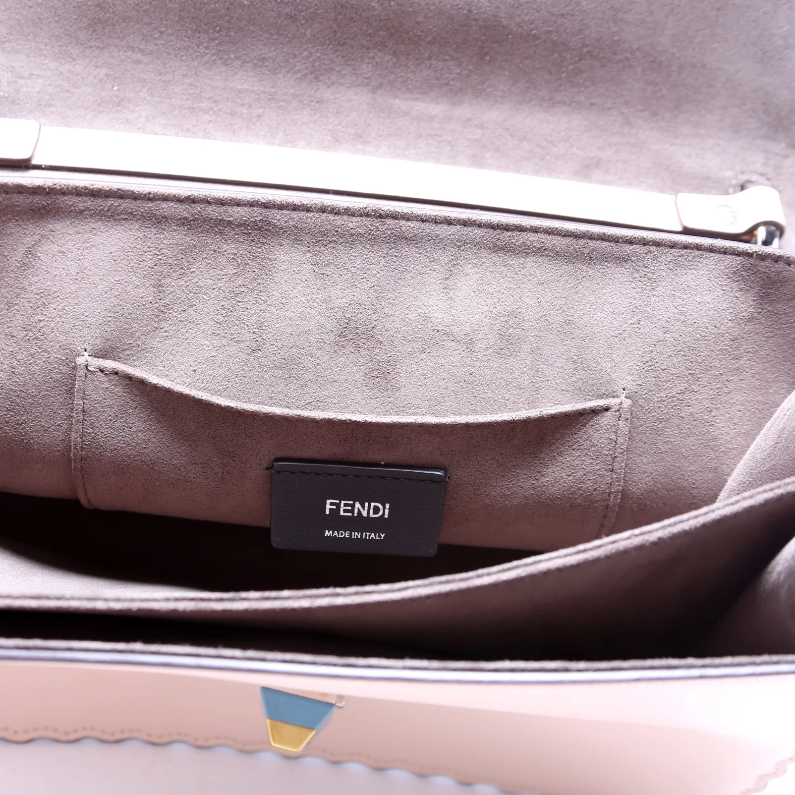 Kan I Scalloped Leather Studded Shoulder Bag Nude - Image 8