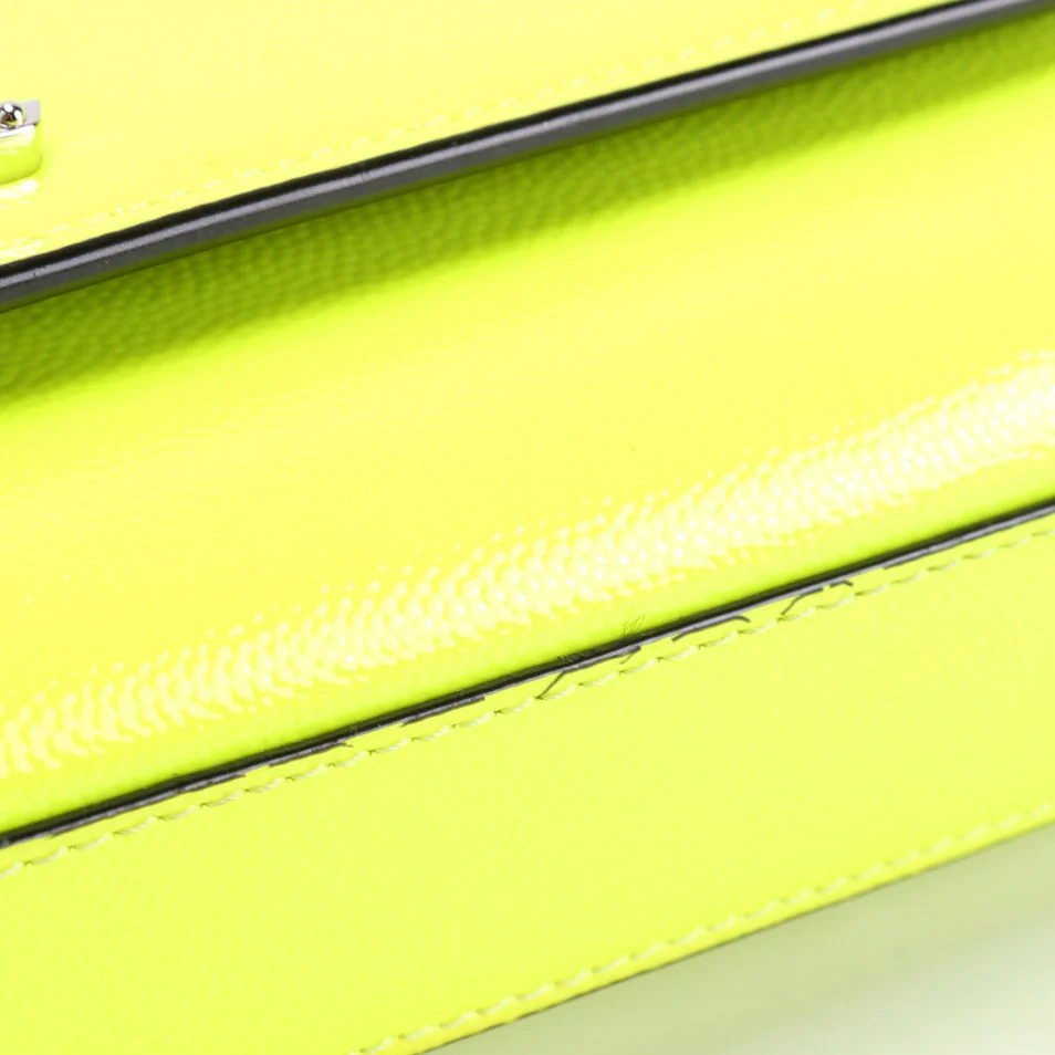 Kate Satchel Grain Small 354121/469390 Neon Yellow - Image 5