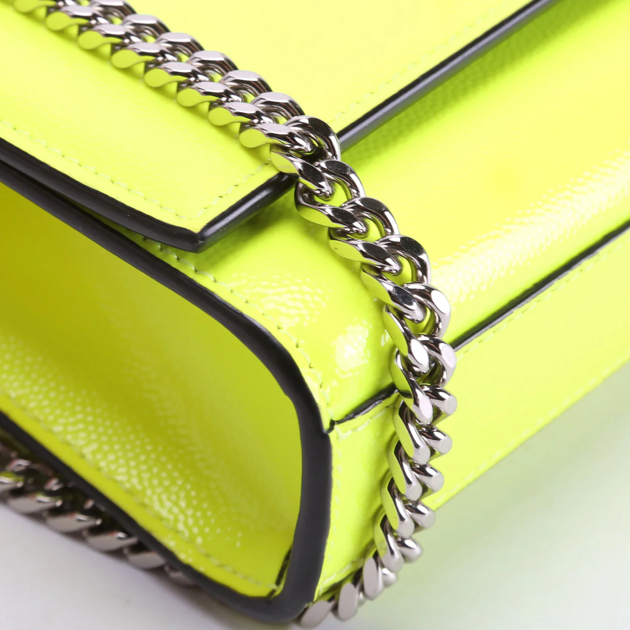 Kate Satchel Grain Small 354121/469390 Neon Yellow - Image 6