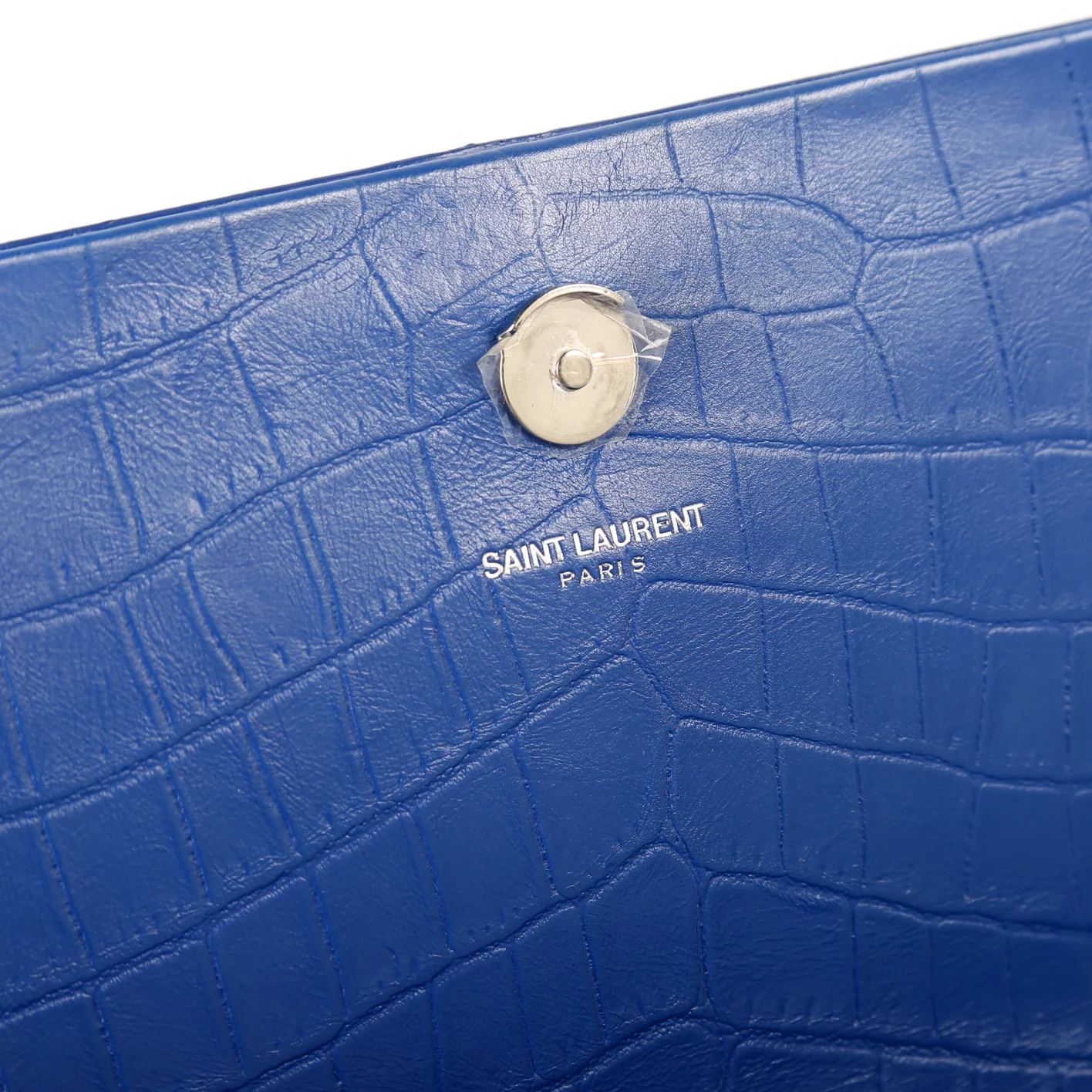 Kate Tassel Satchel Medium Croc Embossed 354119 Blue - Image 11
