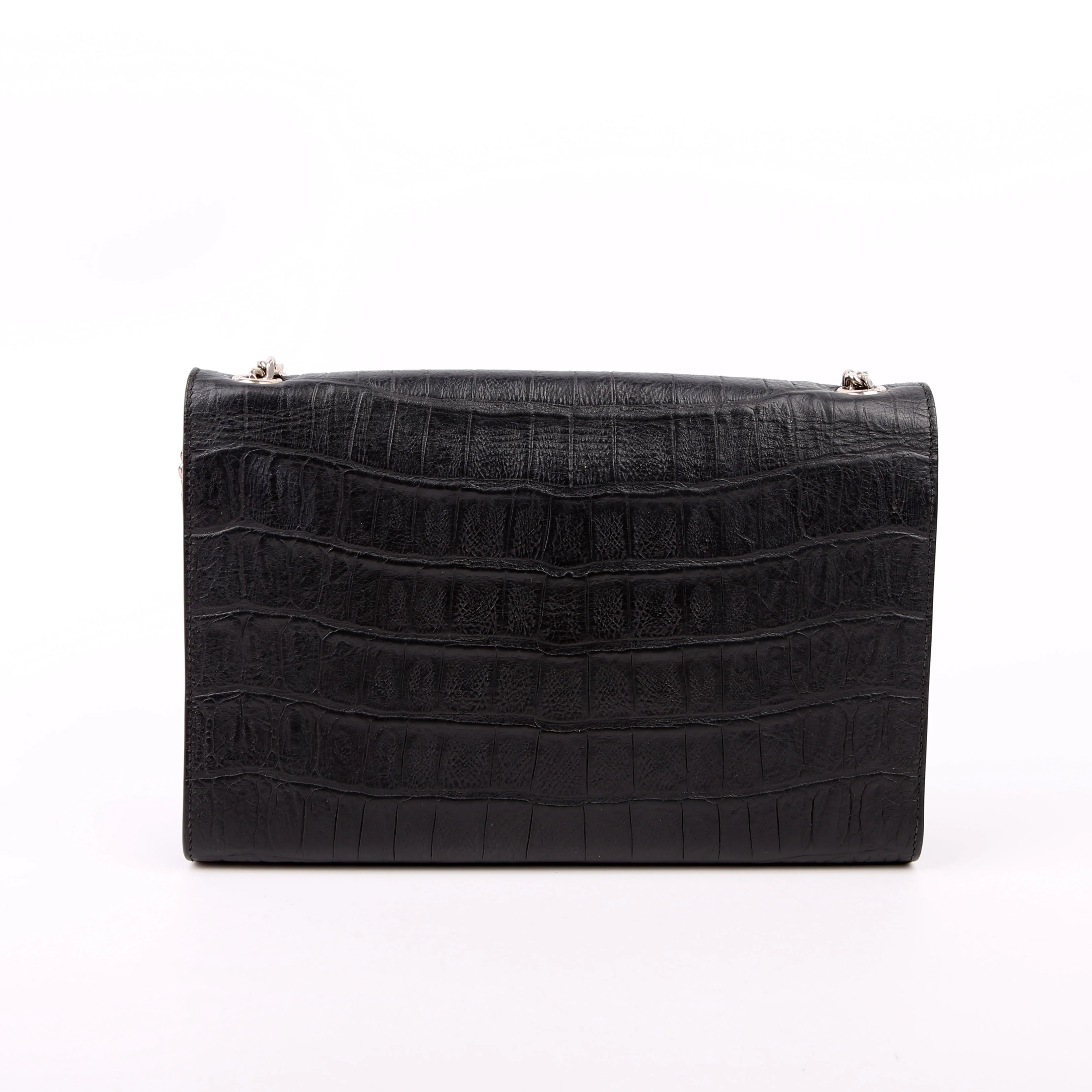Kate Tassel Satchel Medium Crocodile Embossed Grey - Image 3