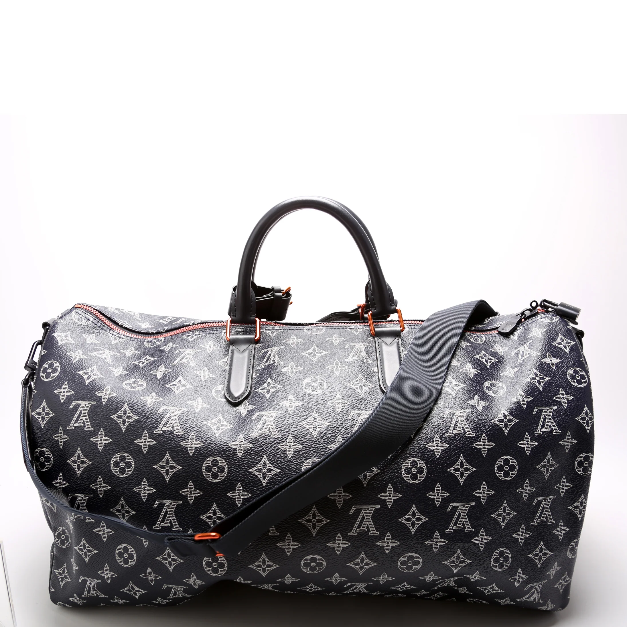 Keepall 50 Bandouliere Upside Down Monogram Navy - Image 3