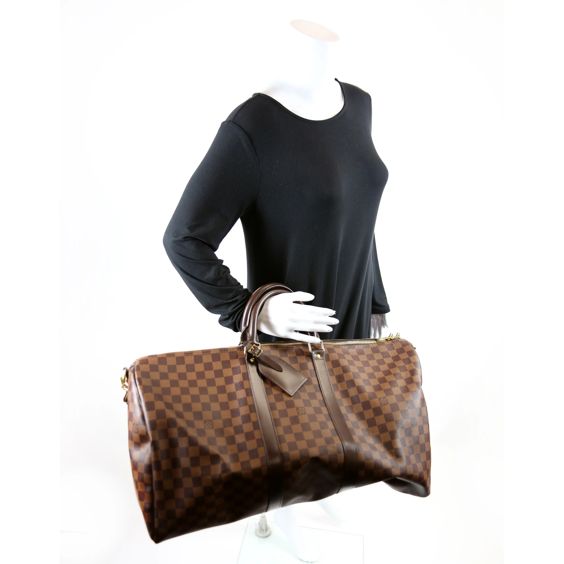 Keepall 55 Damier Ebene Bandouliere - Image 13