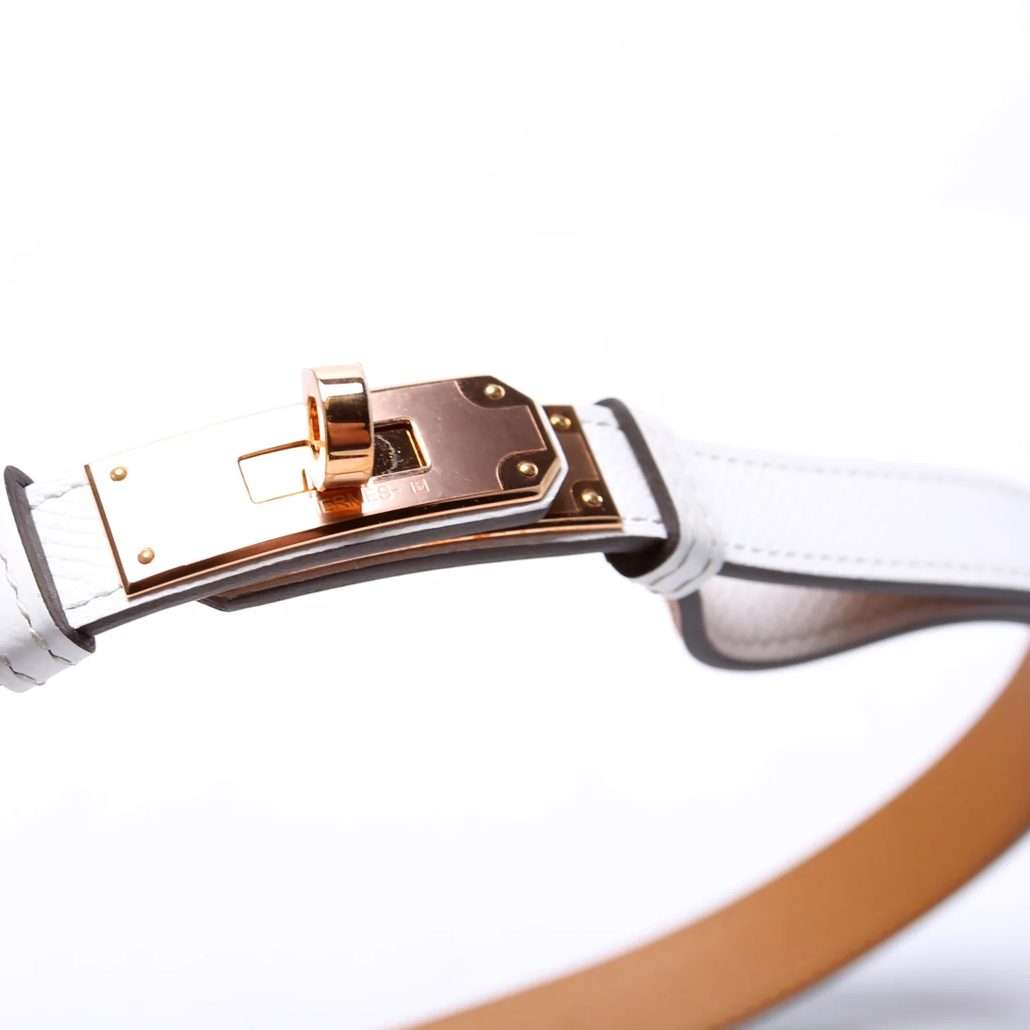Kelly 18 Epson Leather Adjustable 24-39in Belt White - Image 5