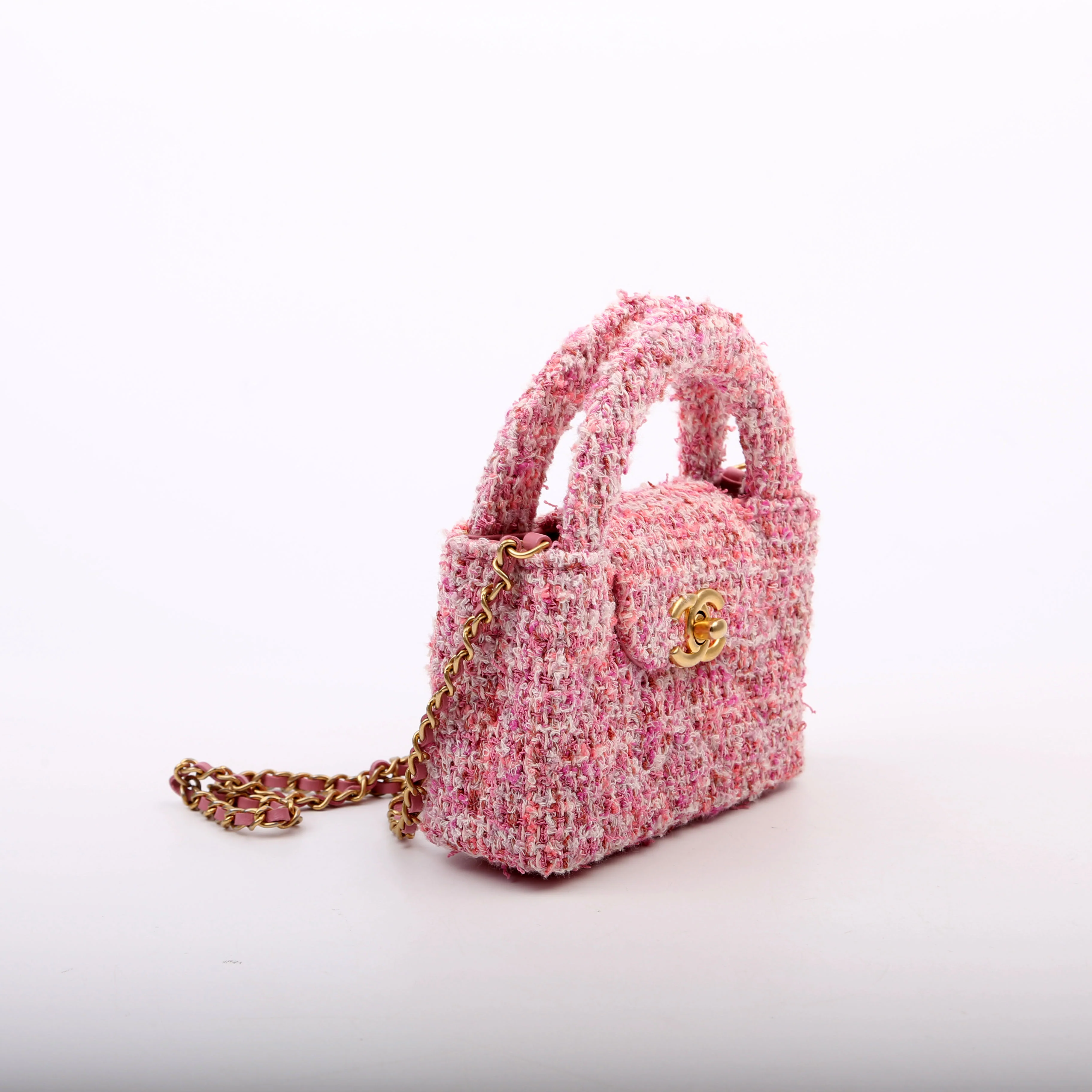 Kelly Shopper Mini Nano Tweed Pink - Image 2