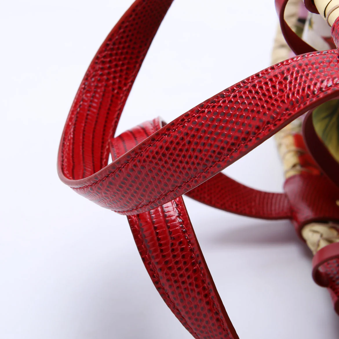 Kendra Raffia Logo Tote Red - Image 6