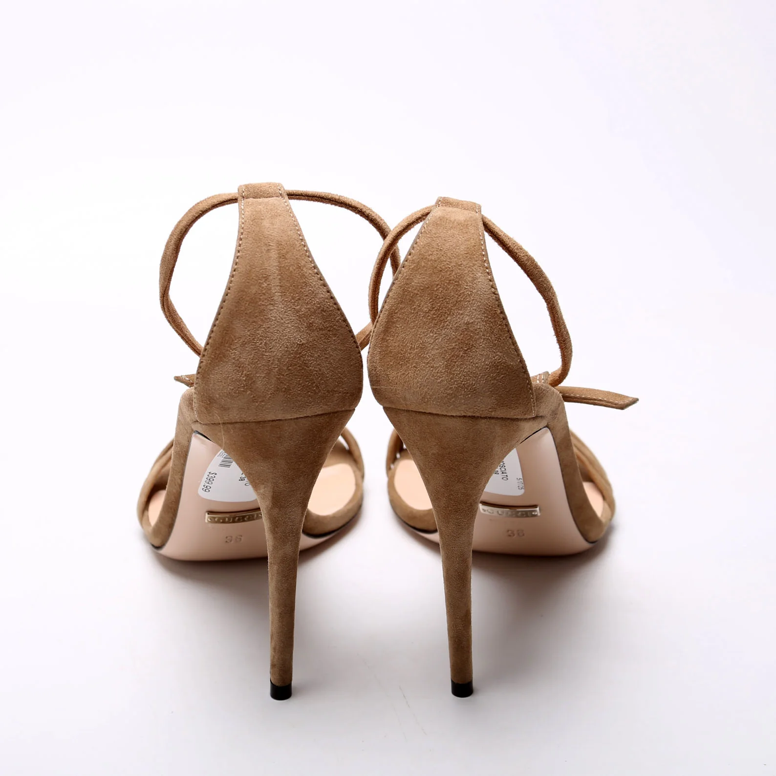 Kid Scamosciato Suede Sandals Size 38 Taupe - Image 4