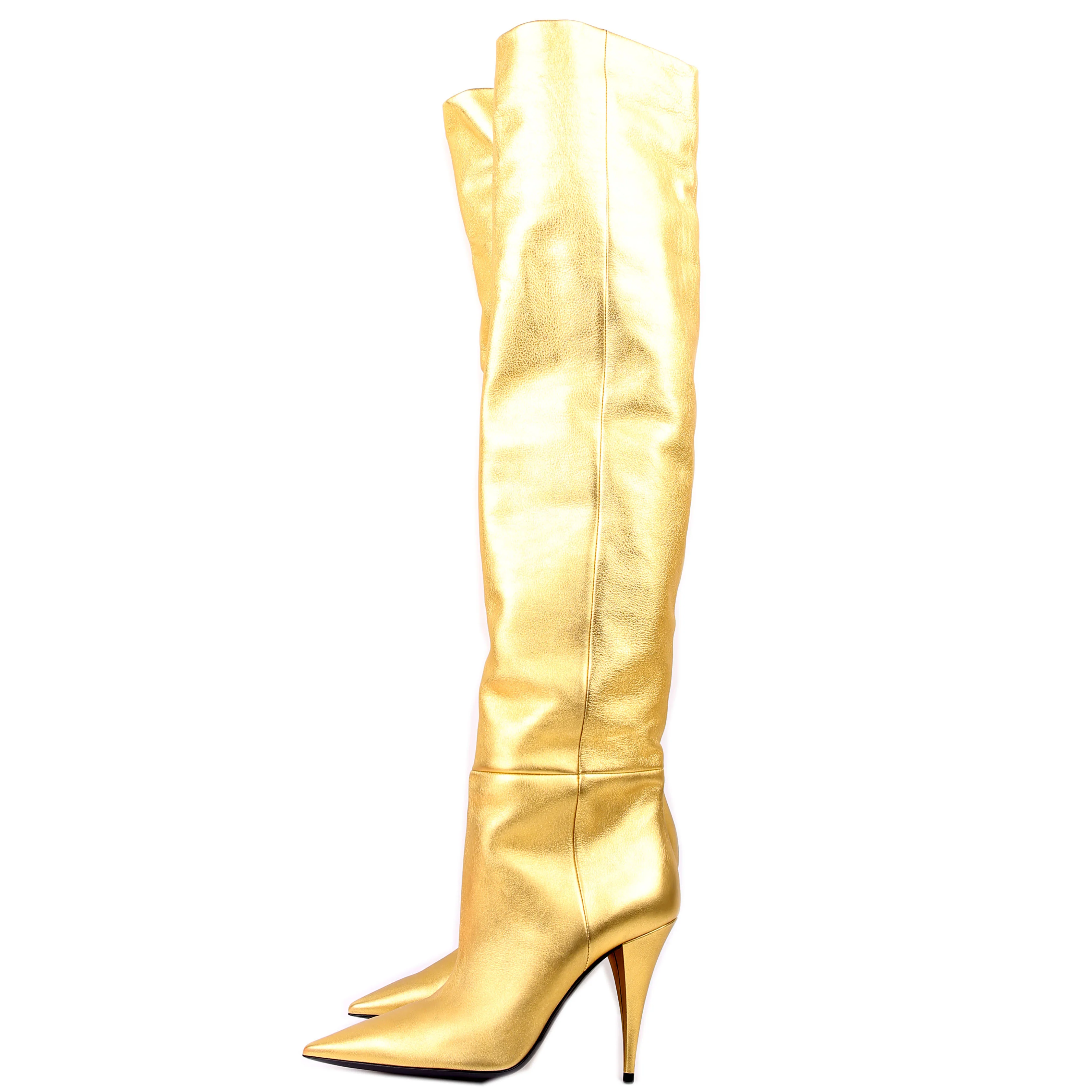 Kiki Over The Knee Boots Size 40 Gold - Image 3
