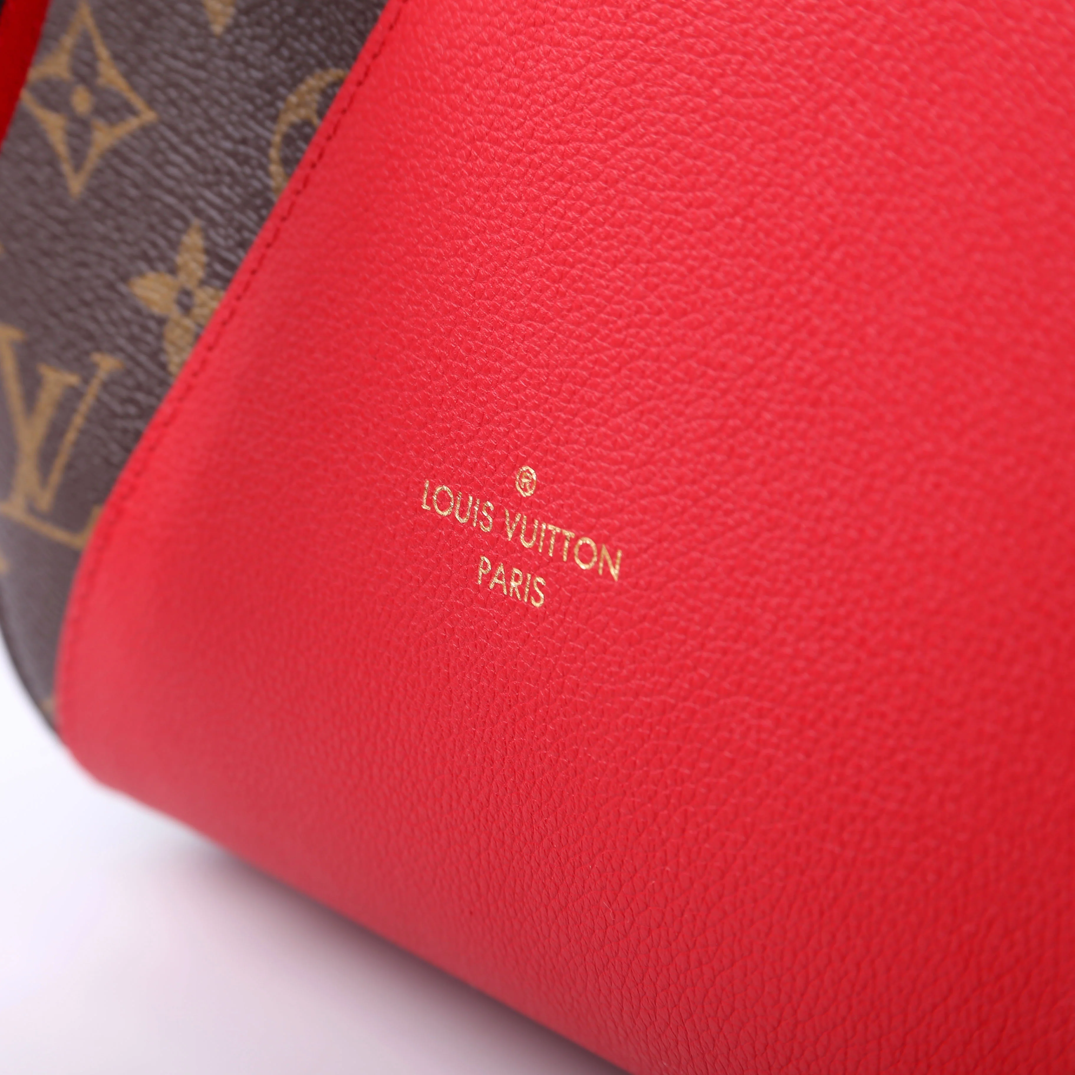 Kimono Tote PM Monogram/Leather Red - Image 10
