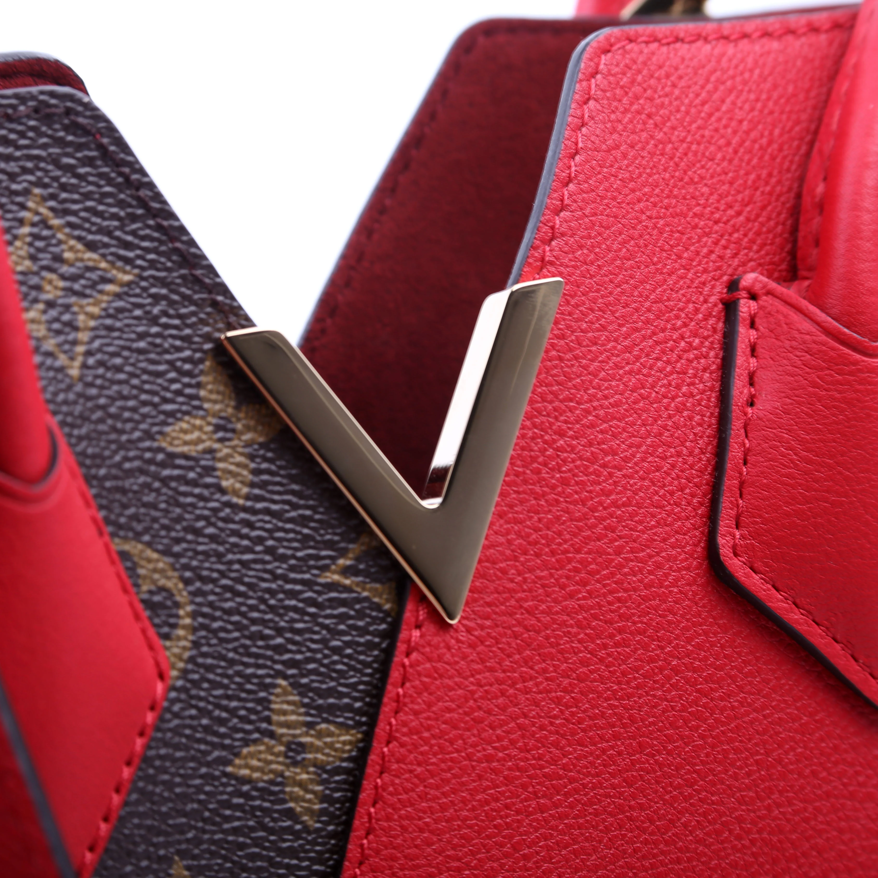 Kimono Tote PM Monogram/Leather Red - Image 11