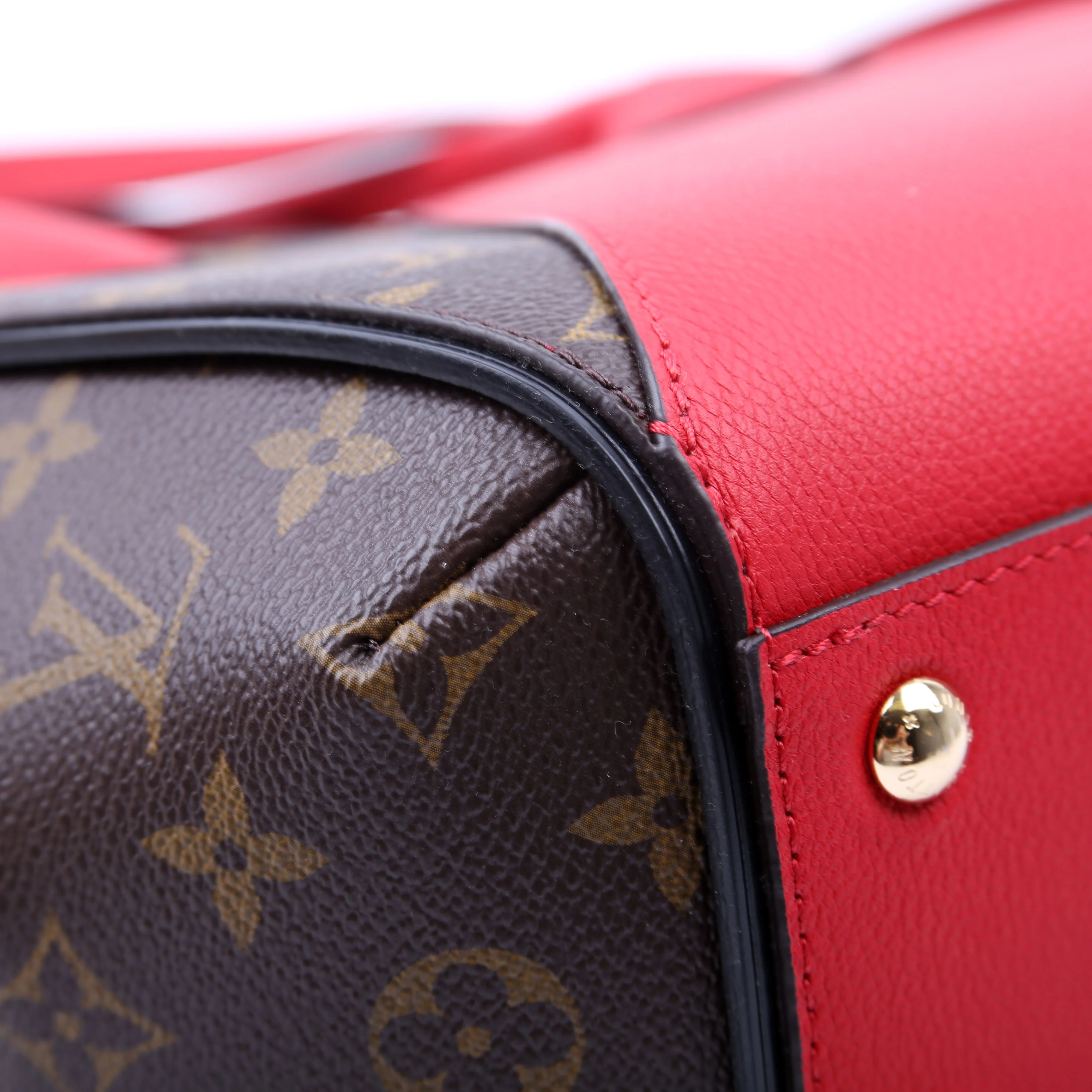 Kimono Tote PM Monogram/Leather Red - Image 8