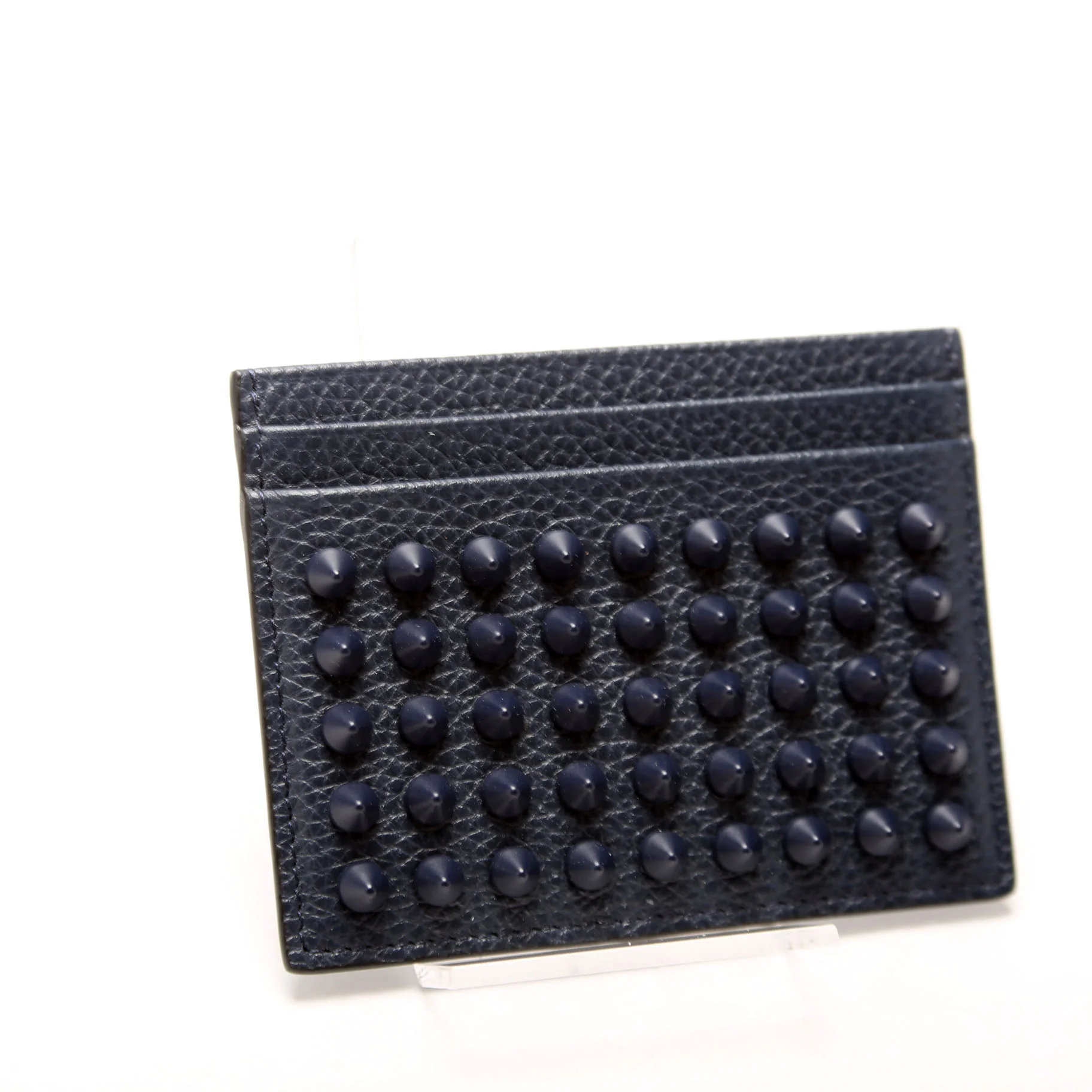 Kios Spiked Leather Card Holder Navy - Image 2