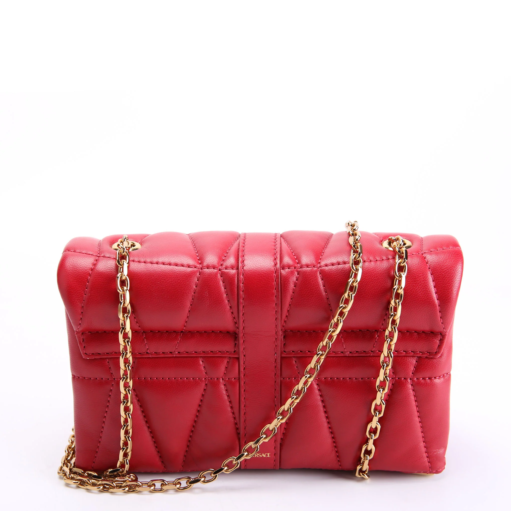 Kleio Quilted Mini Bag Red/Gold - Image 3