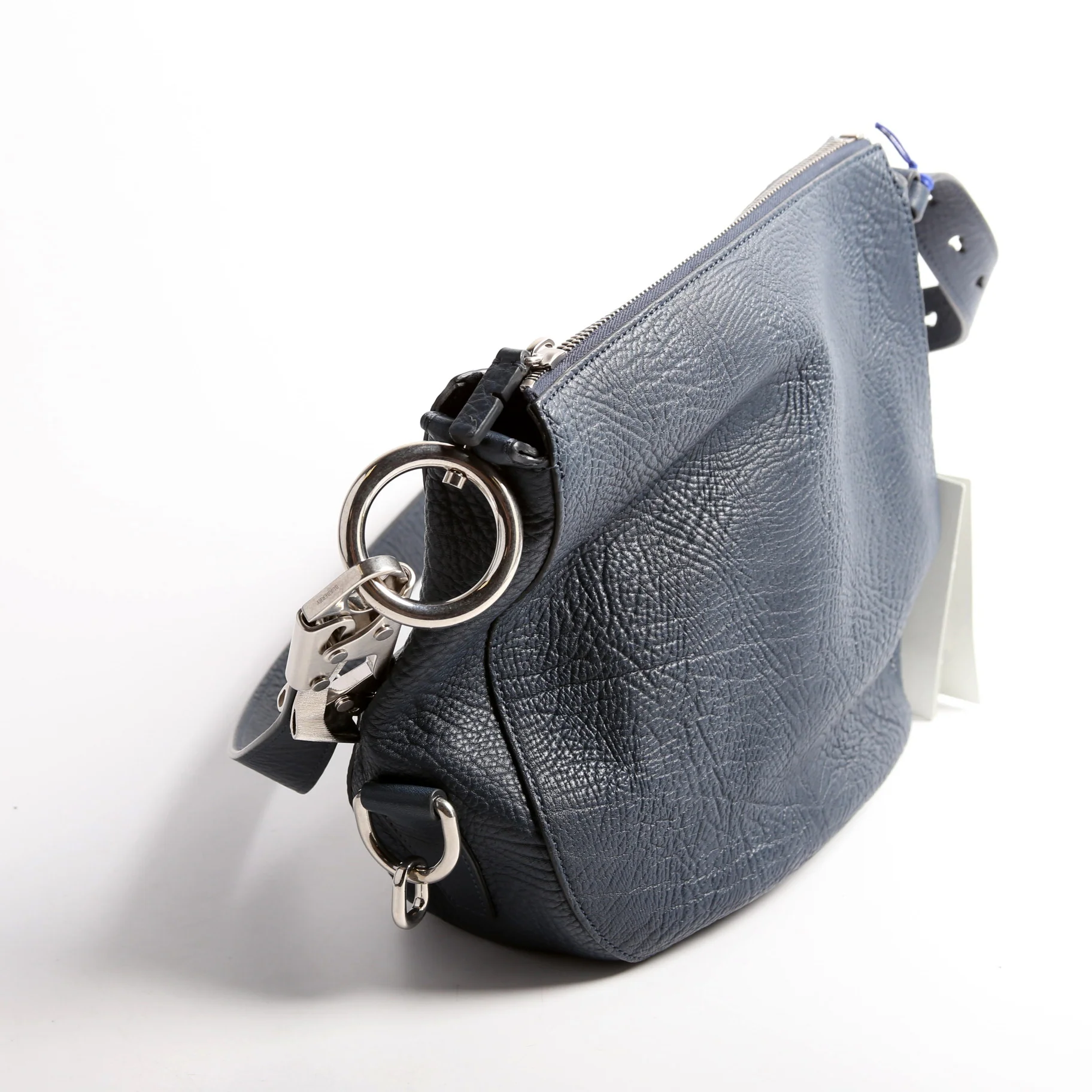 Knight Leather Shoulder Bag Small Navy - Image 3