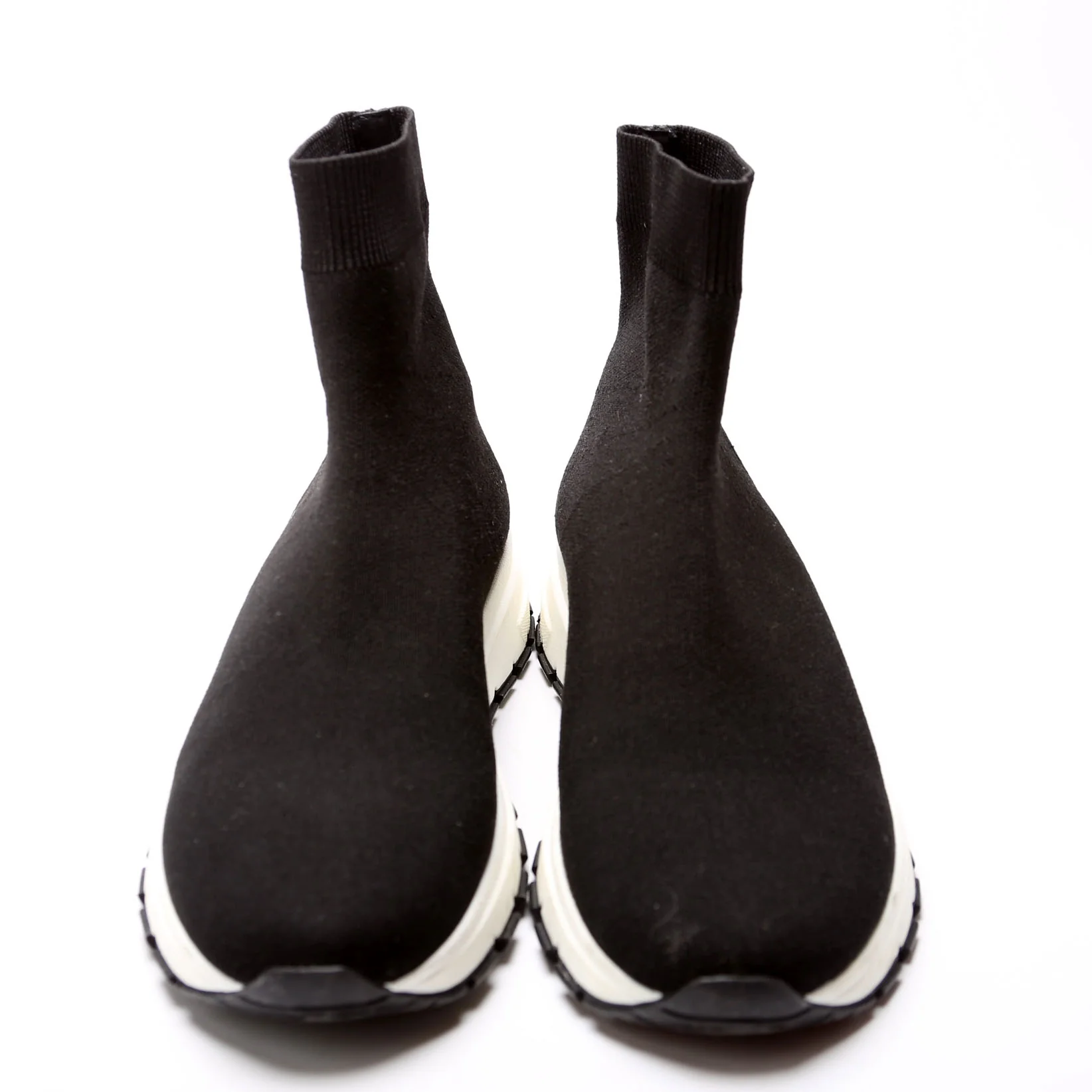 Knit Fabric Sneakers Size 37 Black - Image 2