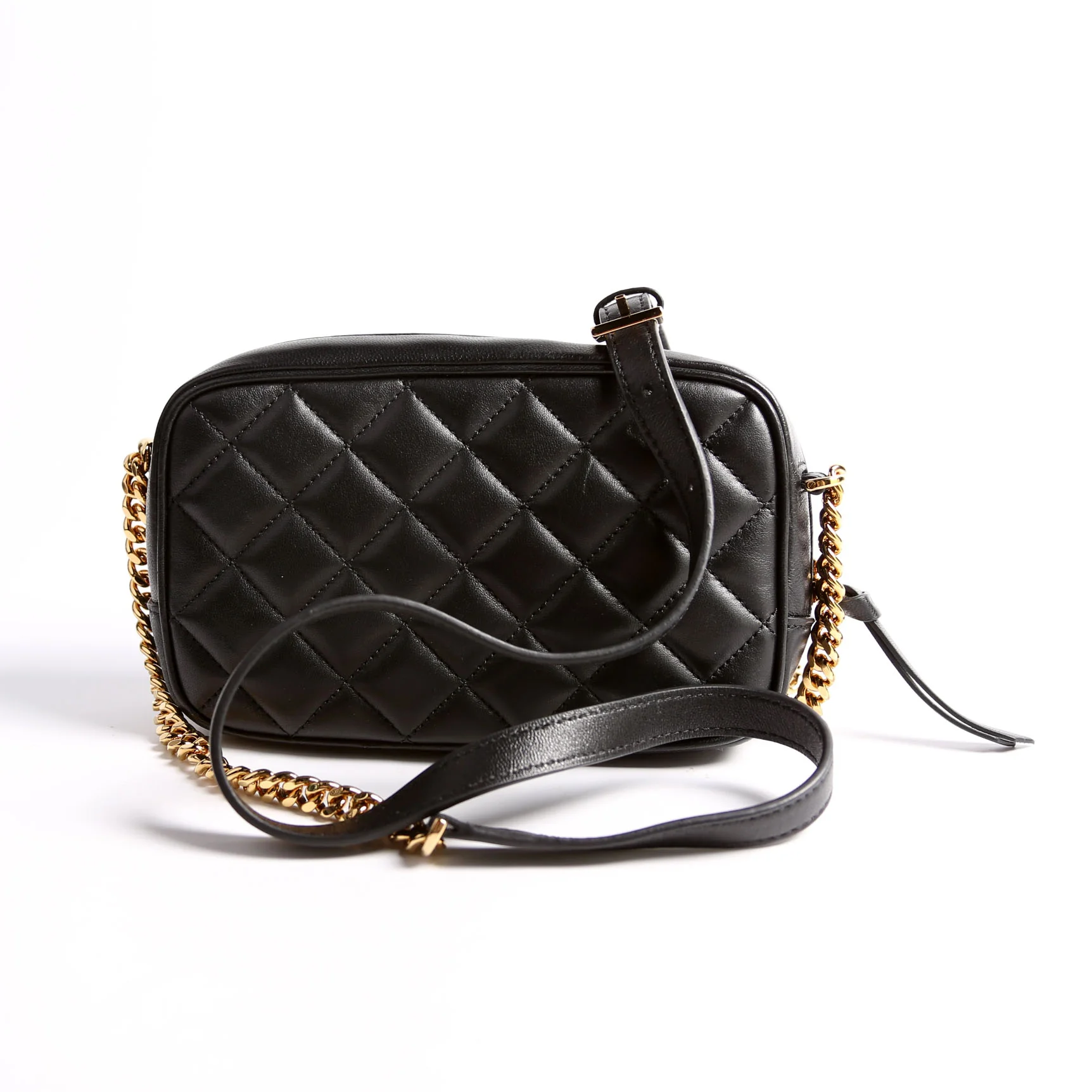 La Medusa Quilted Leather Small Camera Bag Black - Image 2