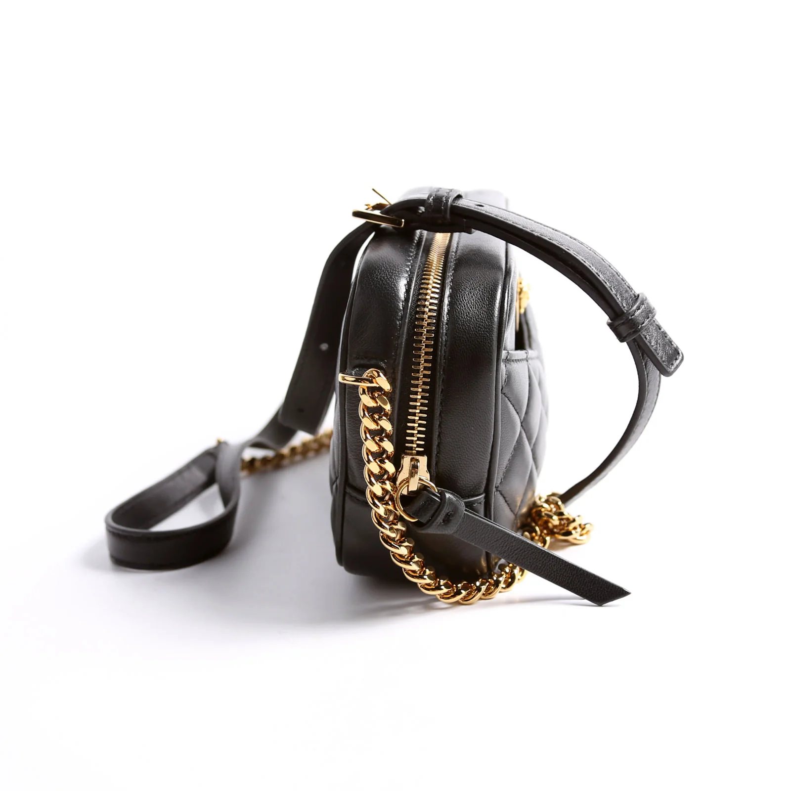 La Medusa Quilted Leather Small Camera Bag Black - Image 3