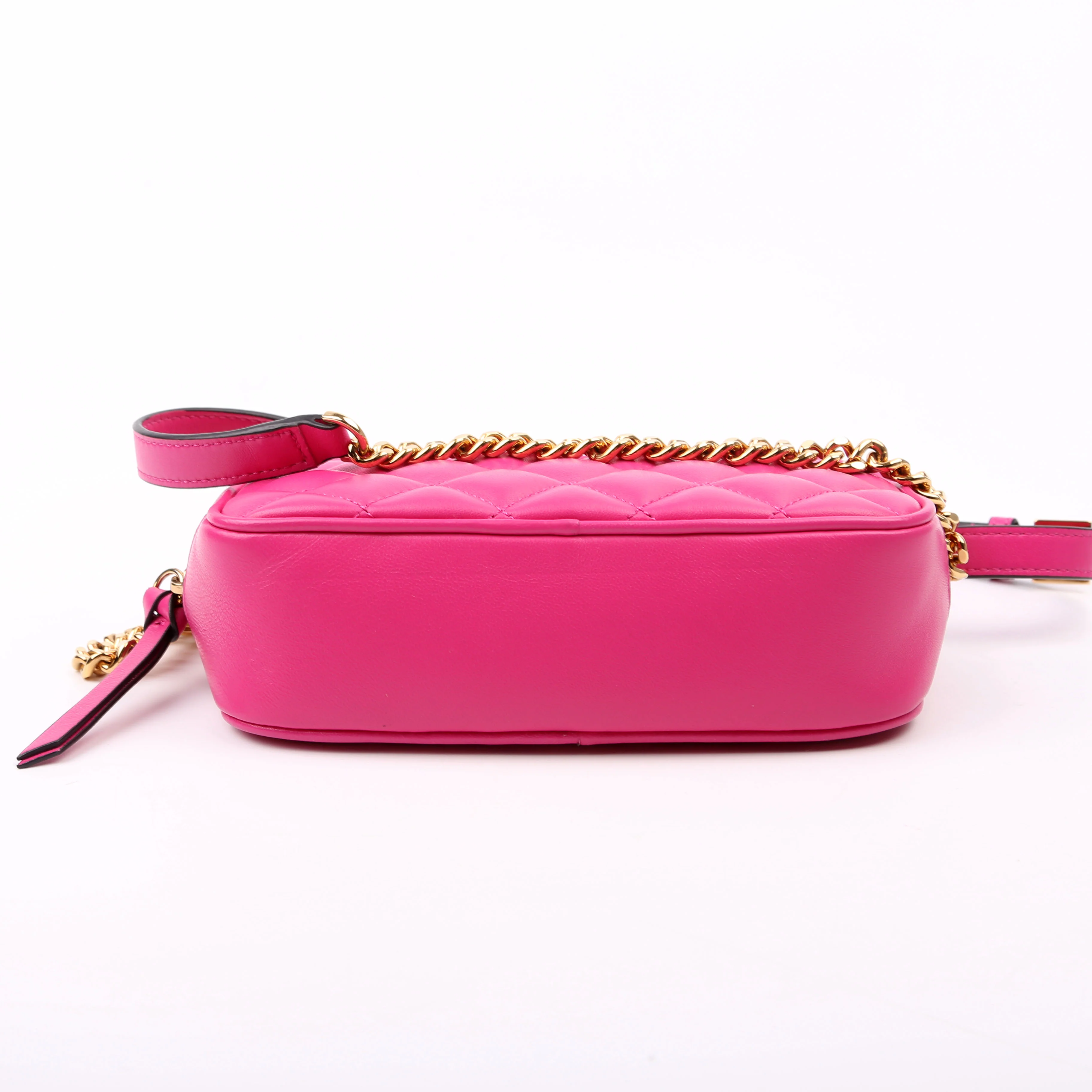 La Medusa Quilted Leather Small Camera Bag Pink - Image 4