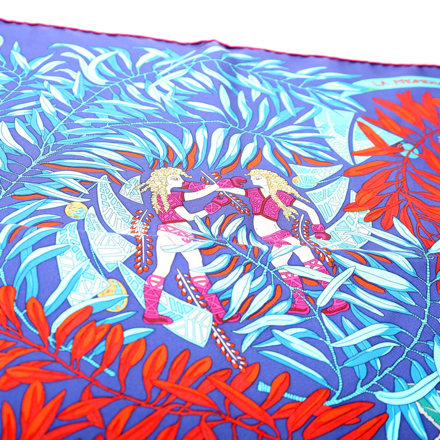La Promenade De Platon 90CM Silk Scarf Blue - Image 5