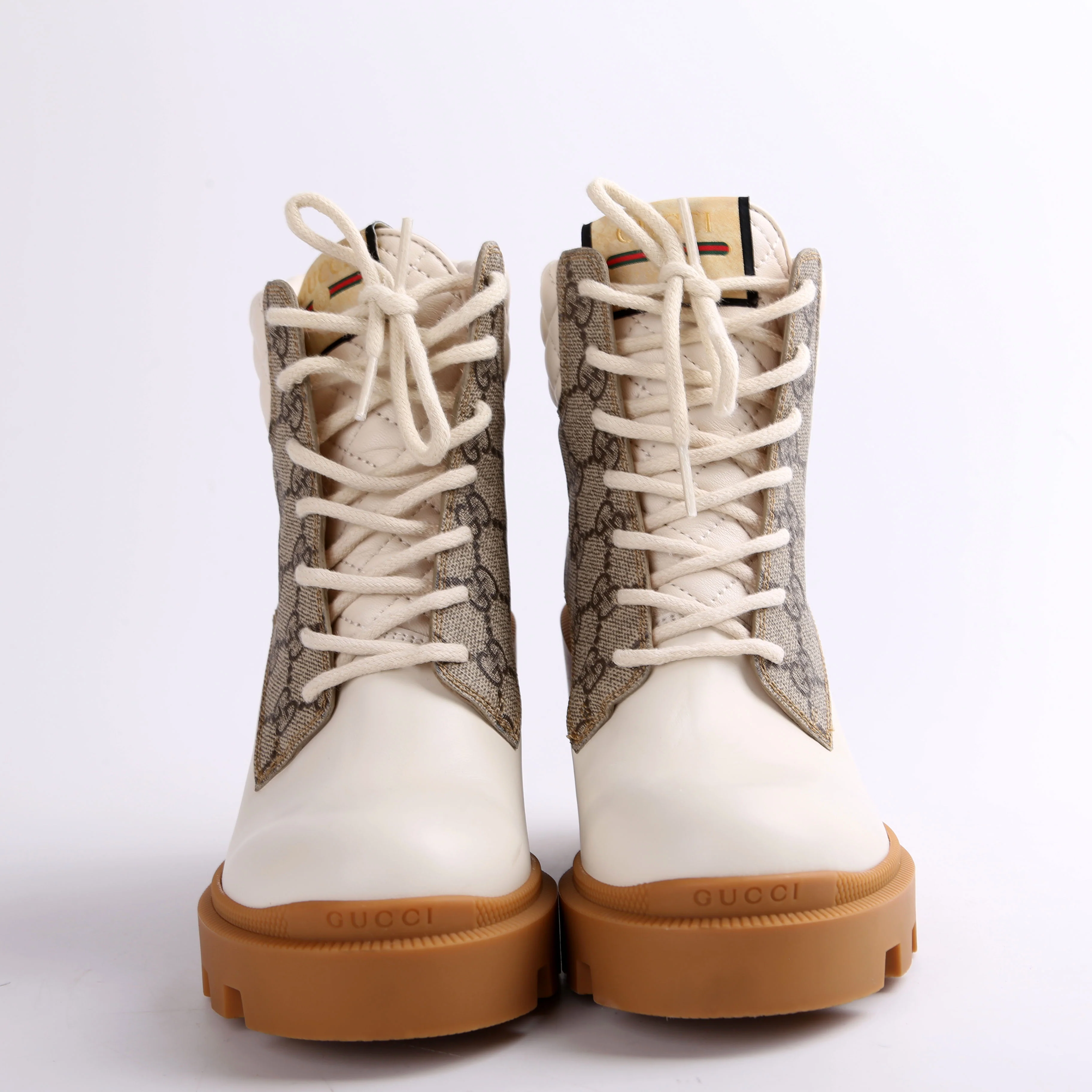 Lace Up GG Supreme Quilted Ankle Boots Size 36.5 - Image 2