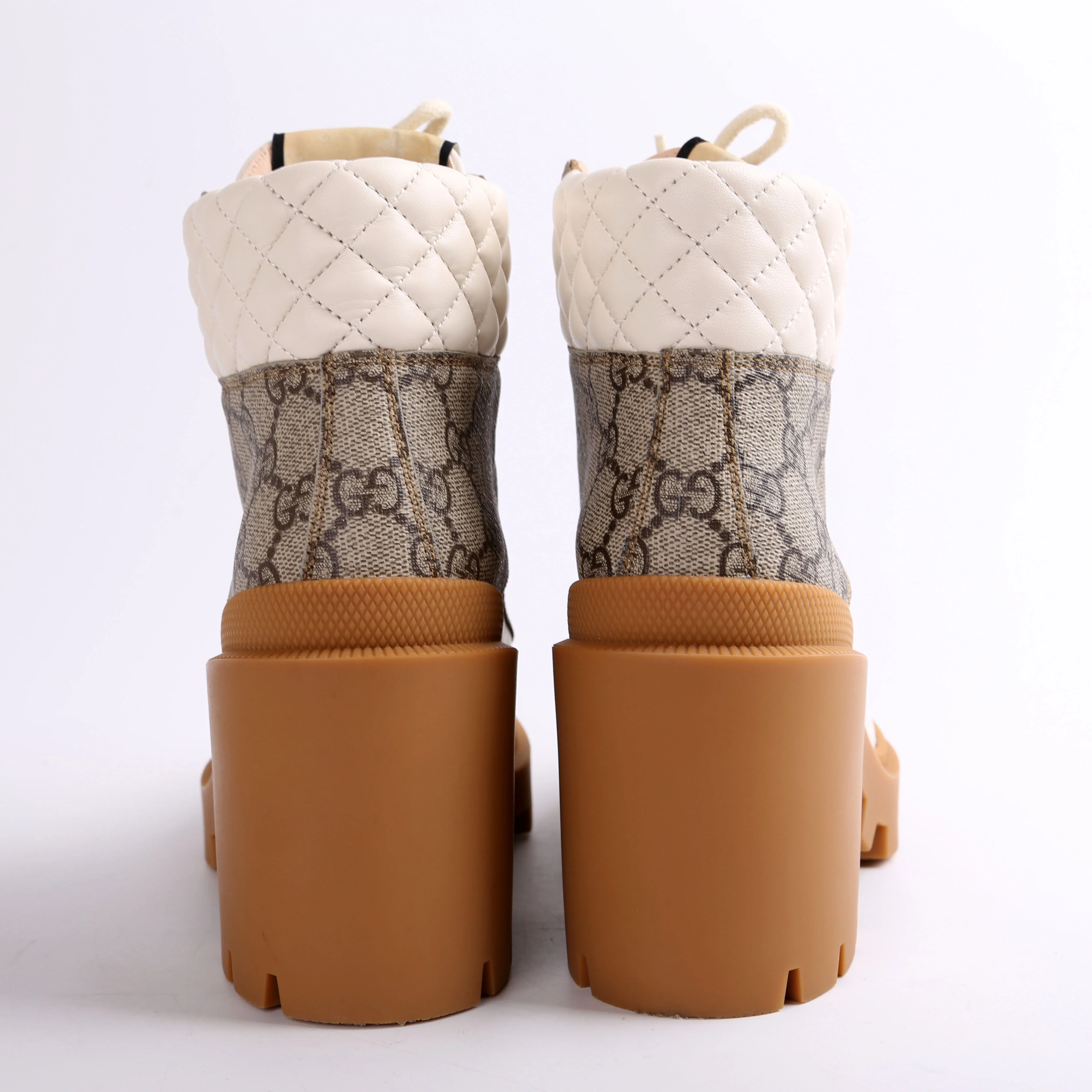Lace Up GG Supreme Quilted Ankle Boots Size 36.5 - Image 6