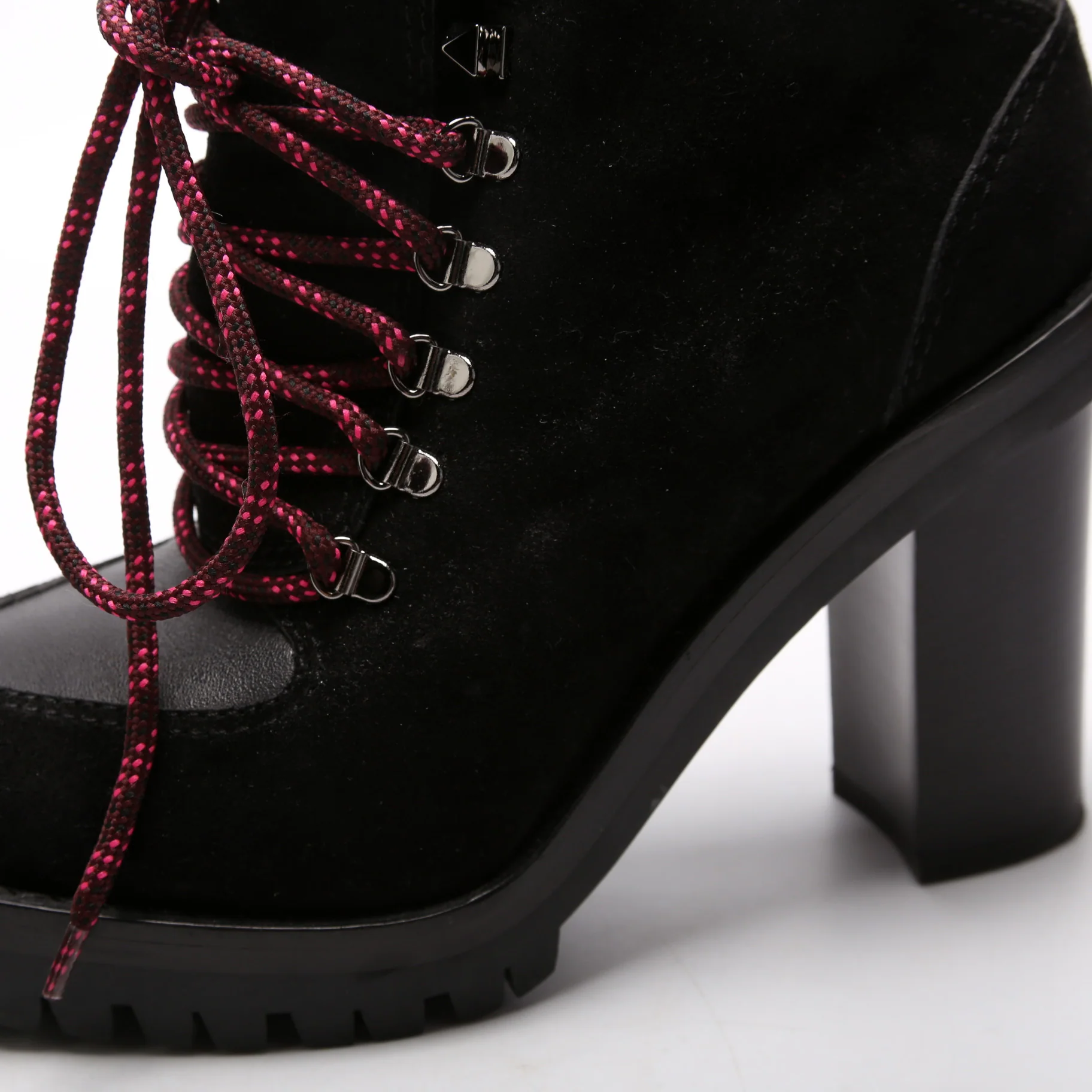 Lace Up Suede Ankle Boots Size 37.5 Black - Image 10