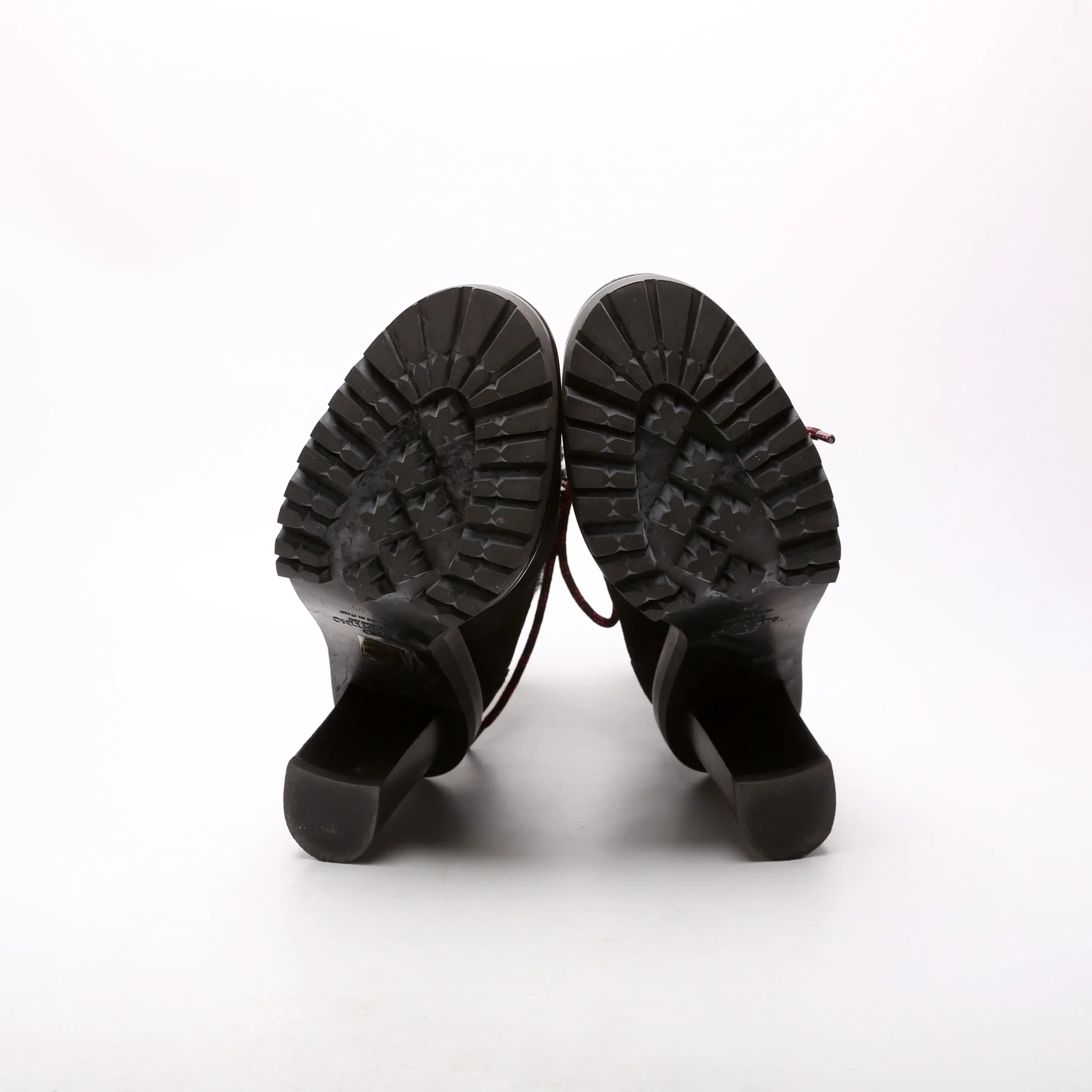 Lace Up Suede Ankle Boots Size 37.5 Black - Image 6