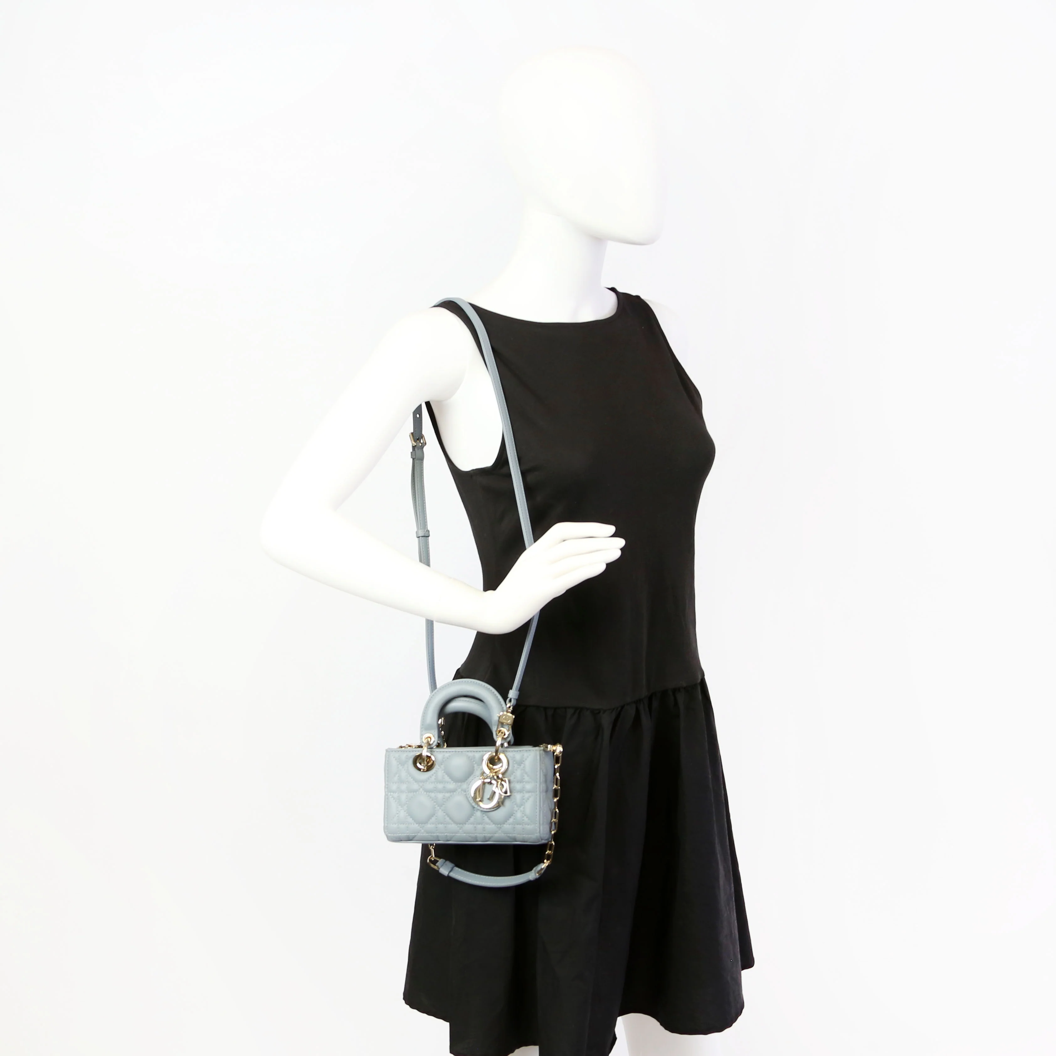 Lady D-Joy Micro Lambskin Blue - Image 17