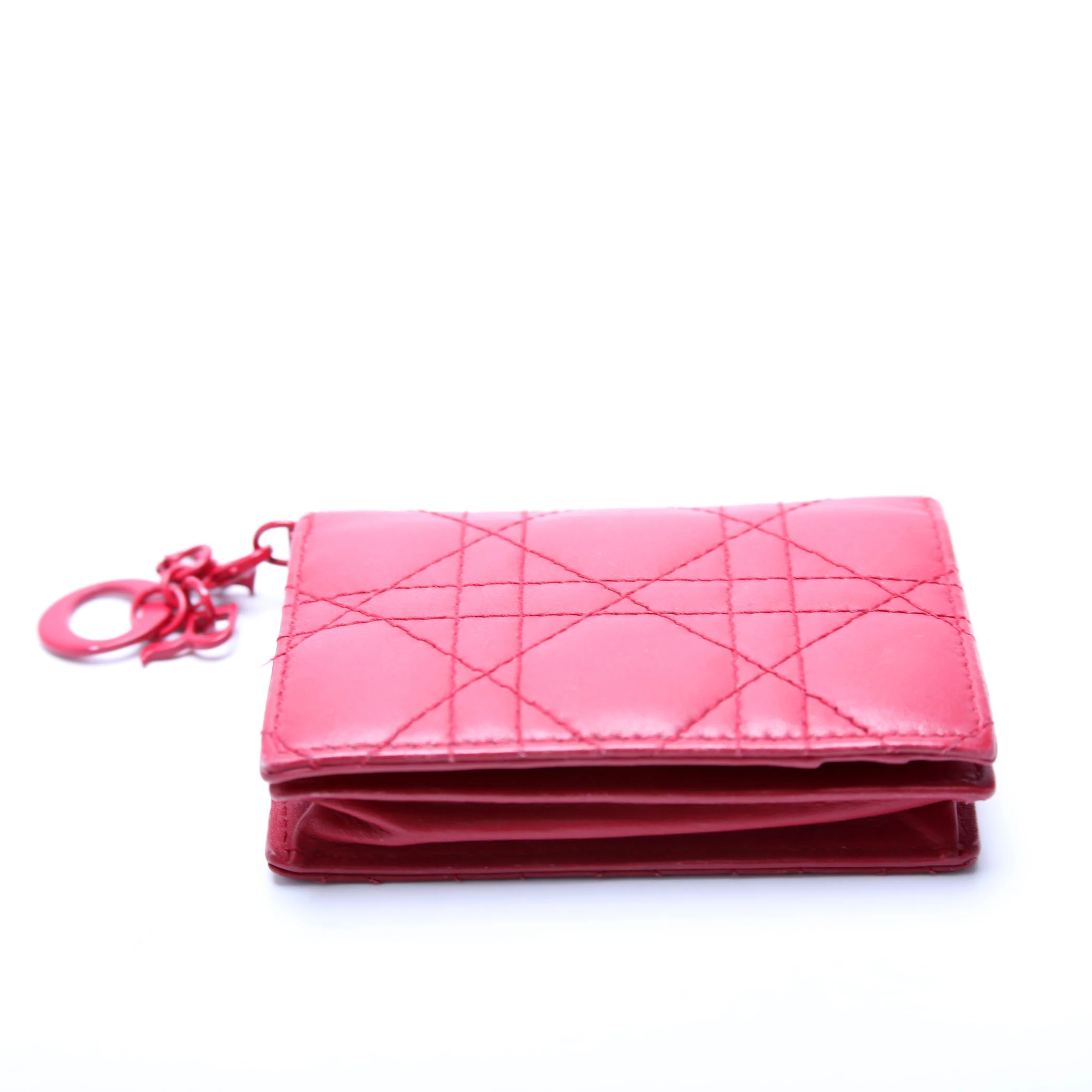 Lady Dior Bloom Card Holder Cannage Lambskin Red - Image 4
