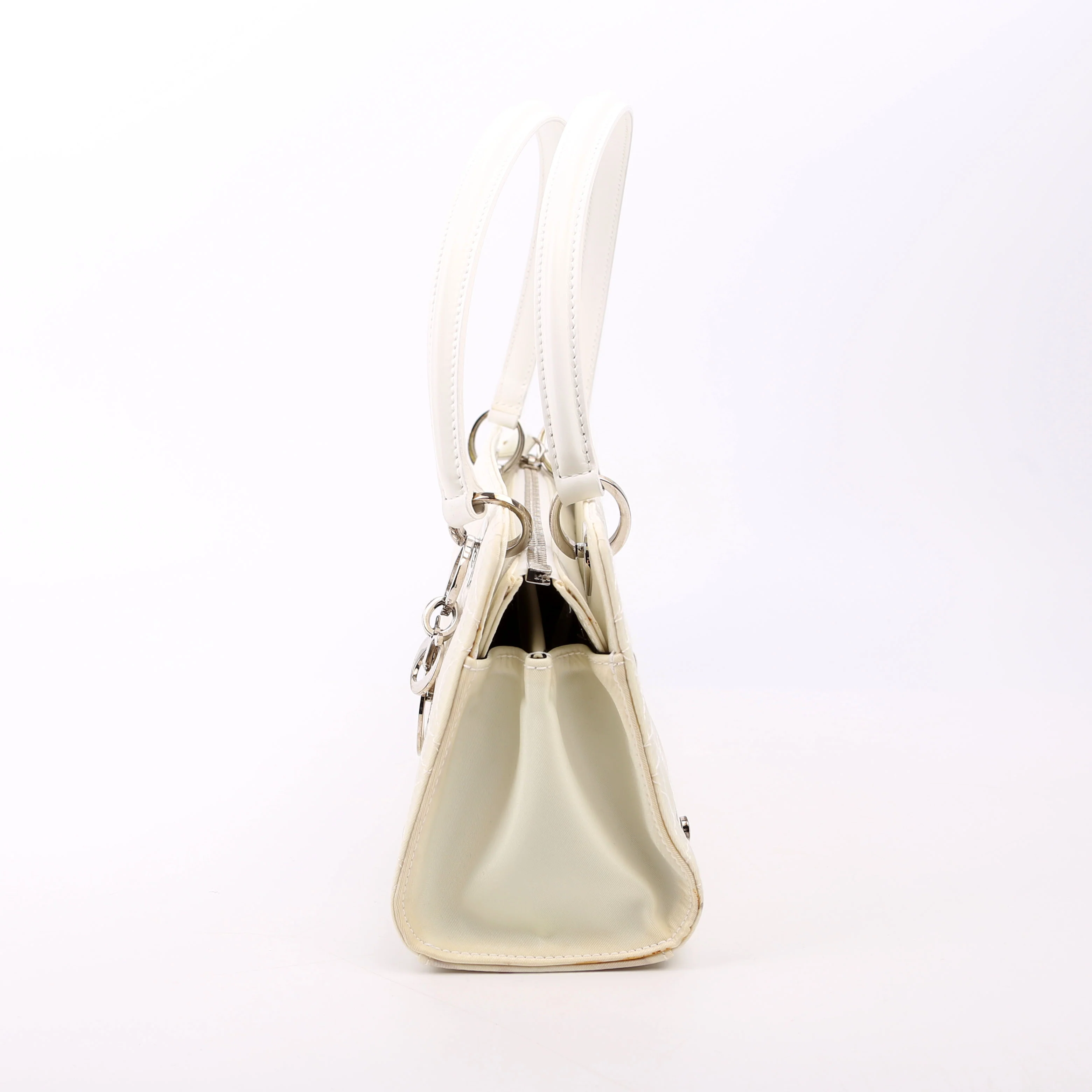 Lady Dior East West Vintage Canvas White - Image 4