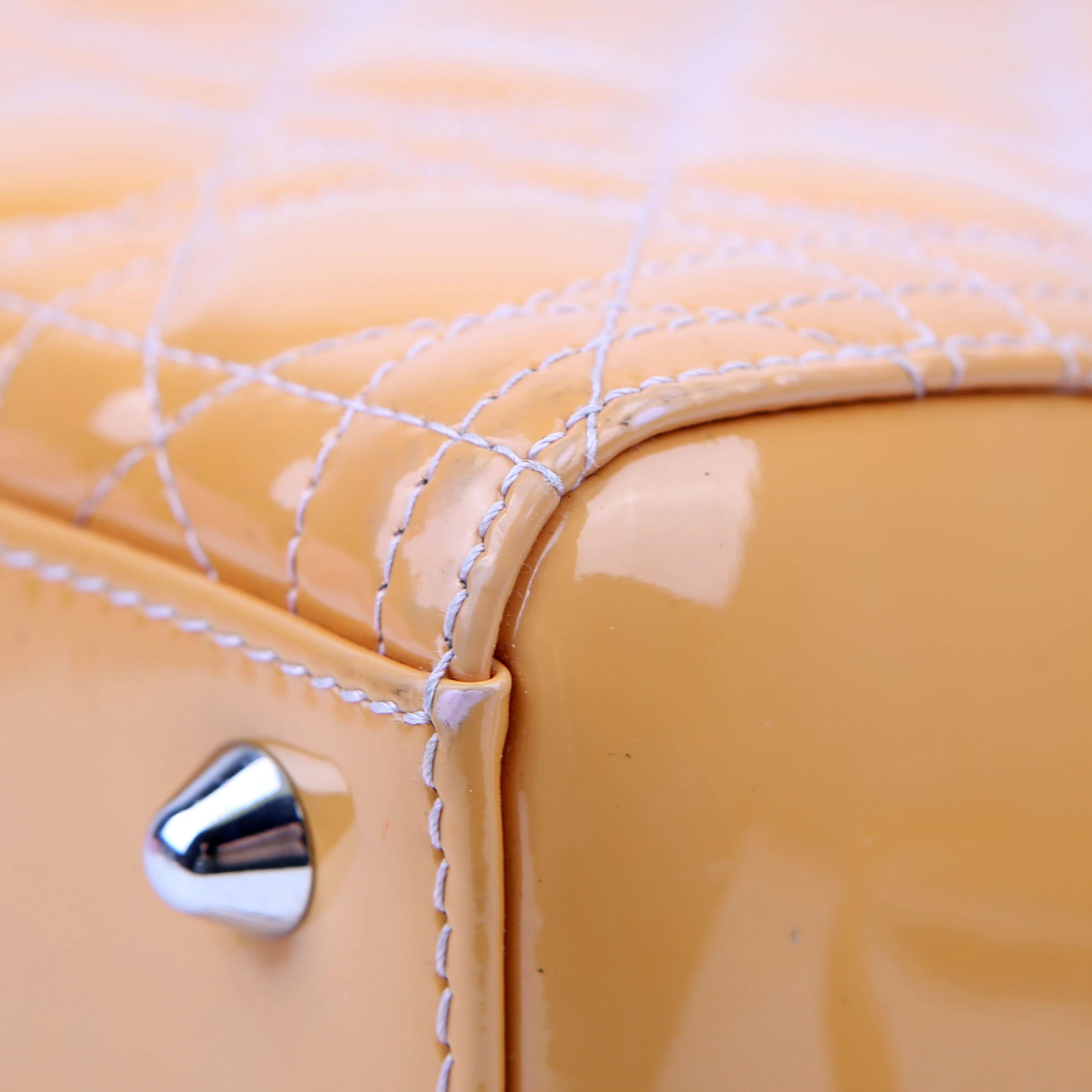 Lady Dior Large Cannage Patent Yellow - Image 8