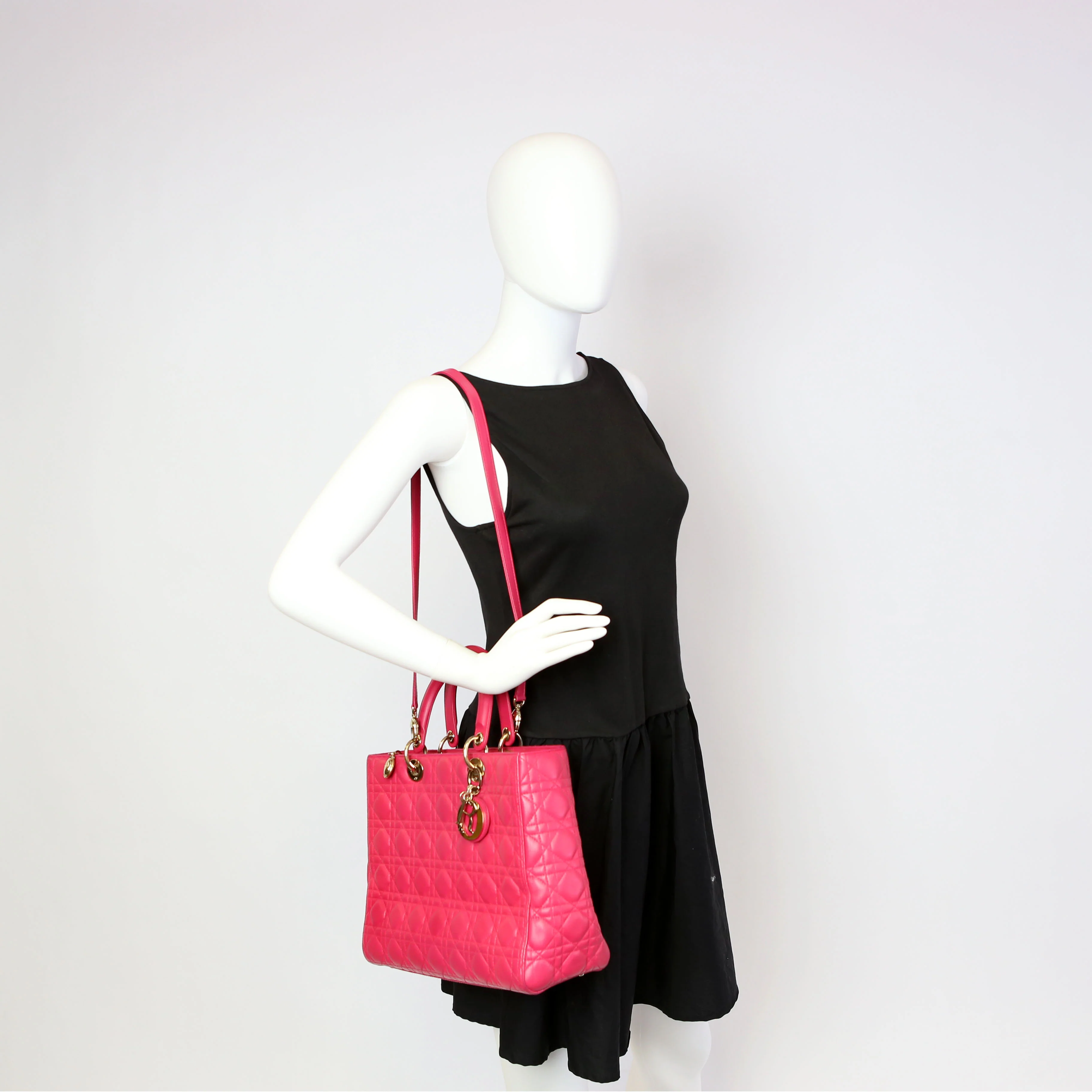 Lady Dior Large Lambskin Pink - Image 14