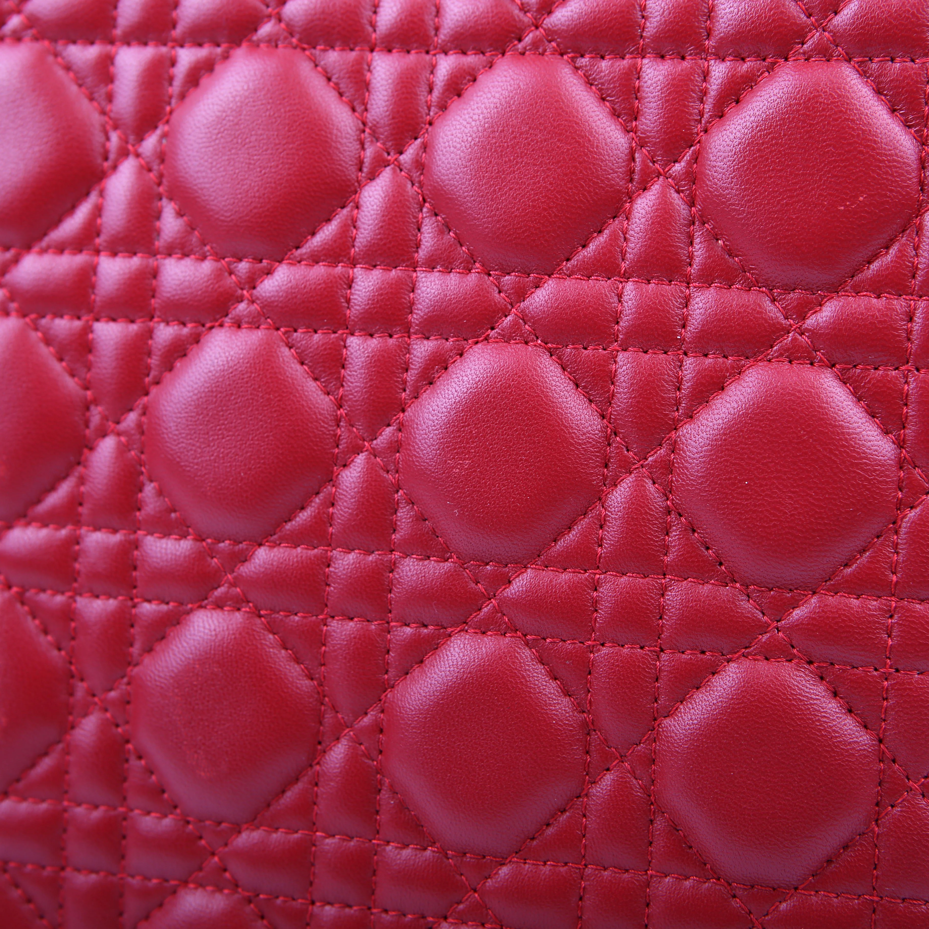Lady Dior Large Lambskin Red - Image 10