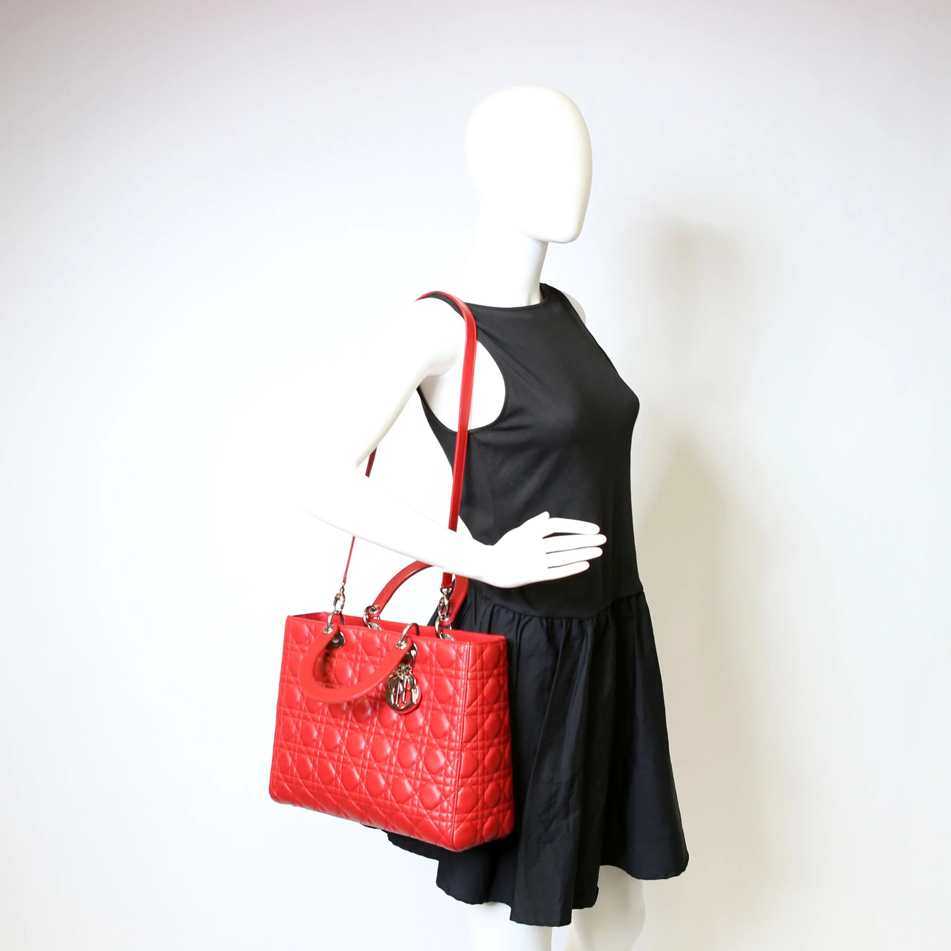 Lady Dior Large Lambskin Red - Image 18