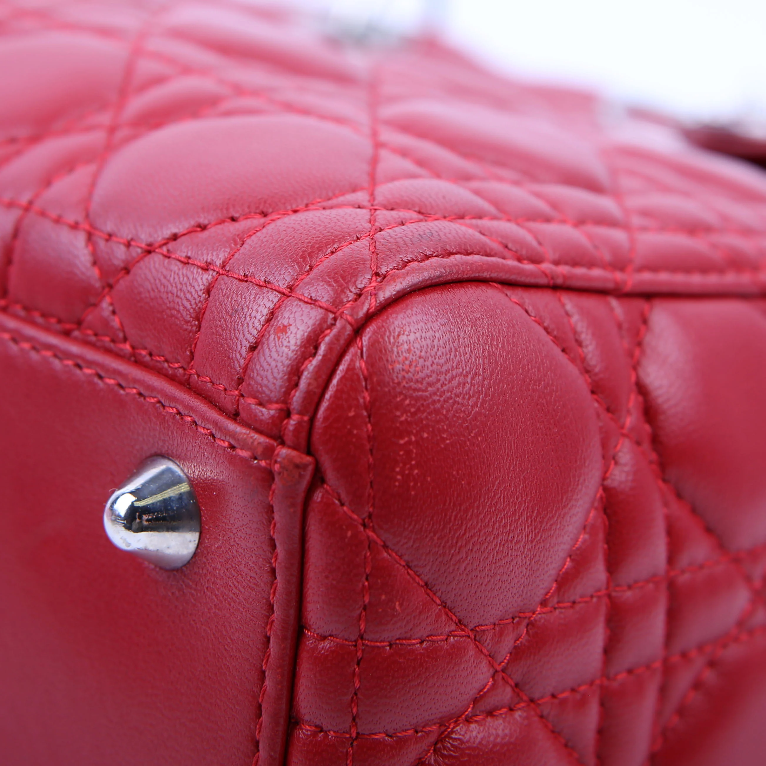 Lady Dior Large Lambskin Red - Image 6