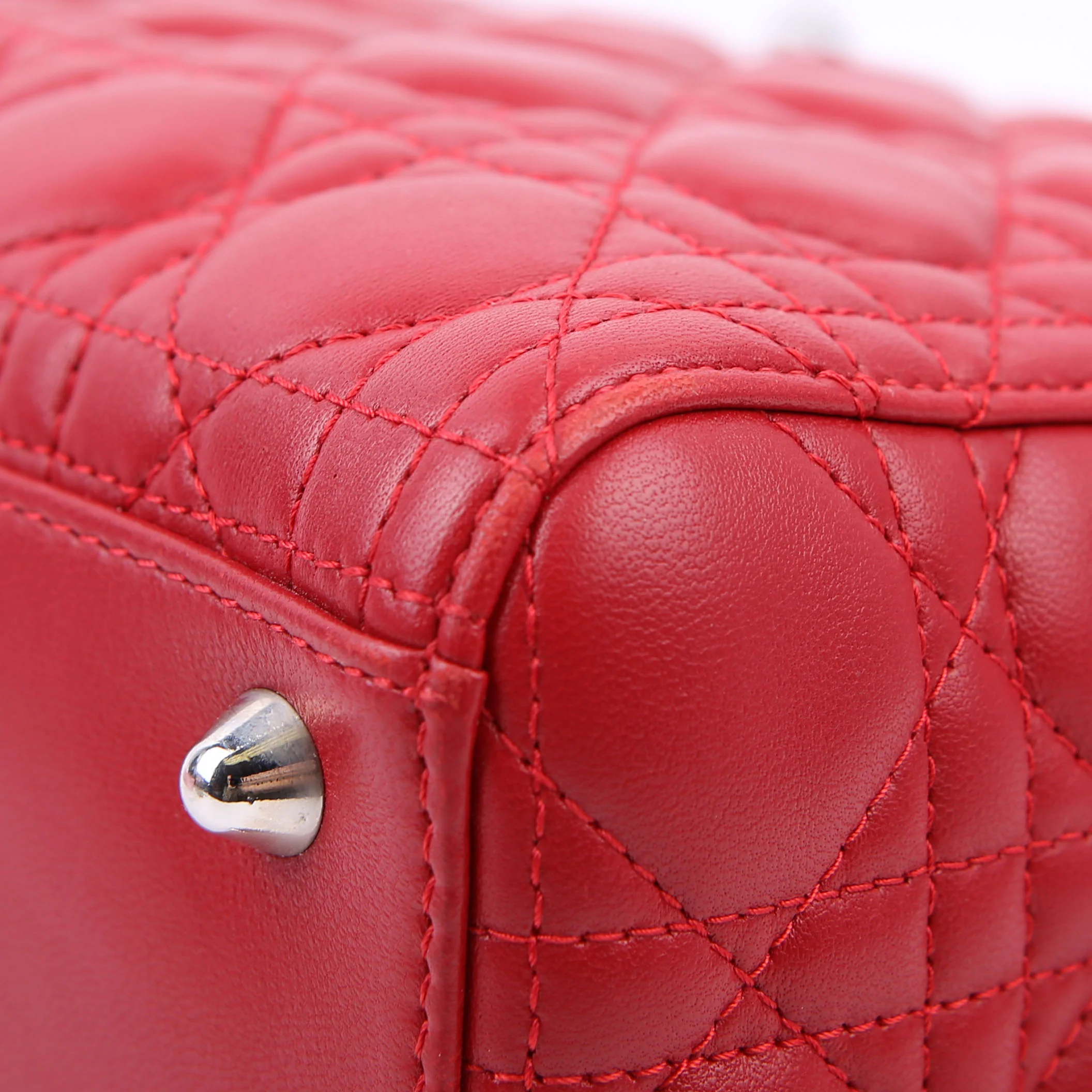 Lady Dior Large Lambskin Red - Image 8