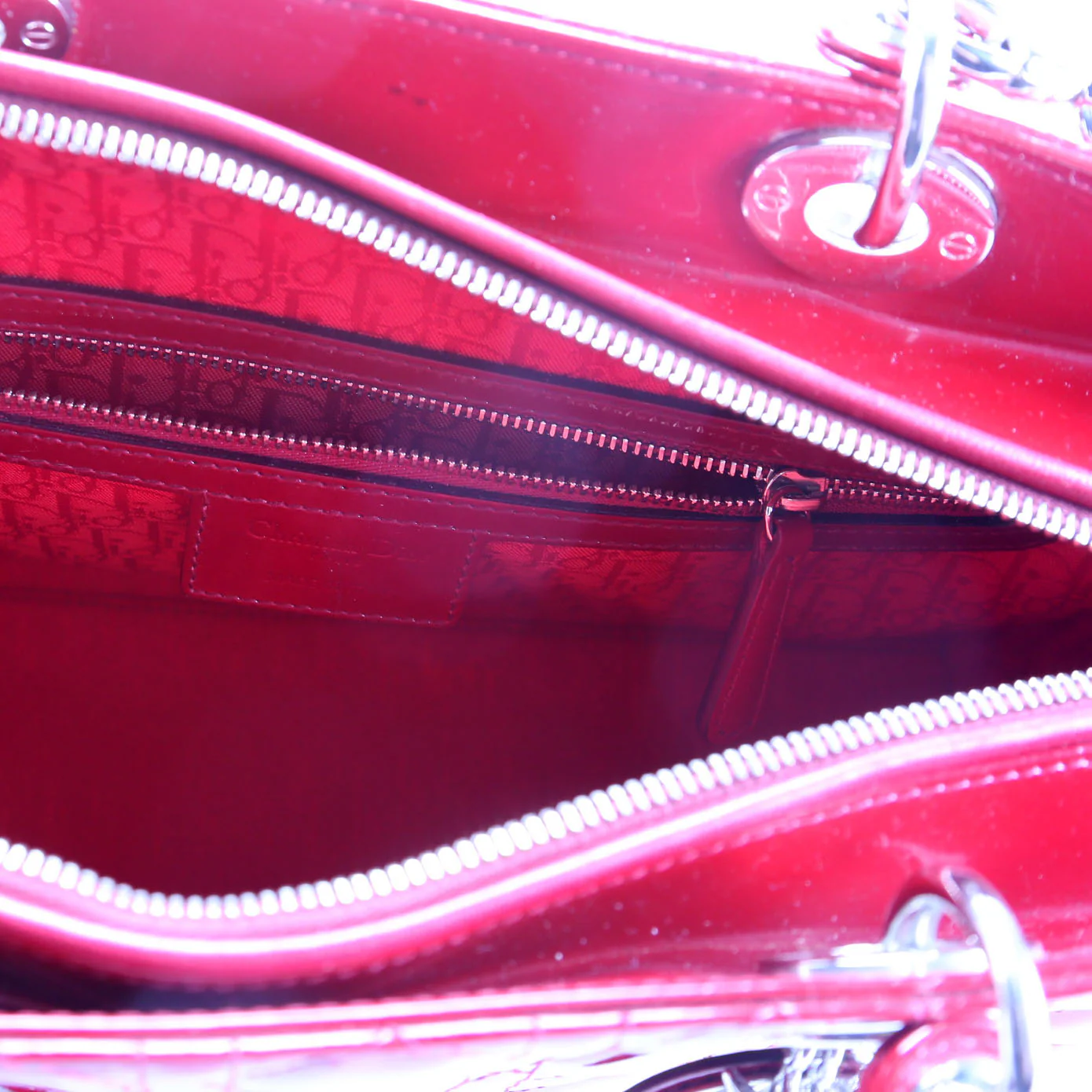Lady Dior Large Patent Red - Image 9