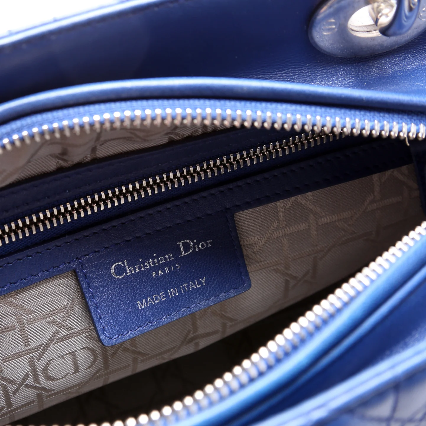 Lady Dior Medium Lambskin Blue - Image 11